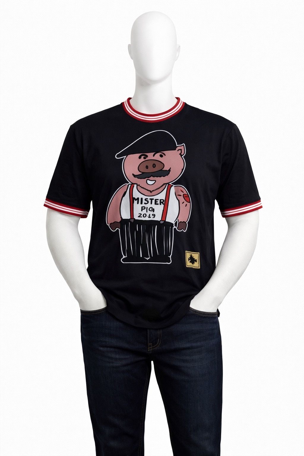 Dolce & Gabbana Dolce & Gabbana Mister Pig Big Logo Black Luxury T-ashirt Size US M / EU 48-50 / 2 - 1 Thumbnail