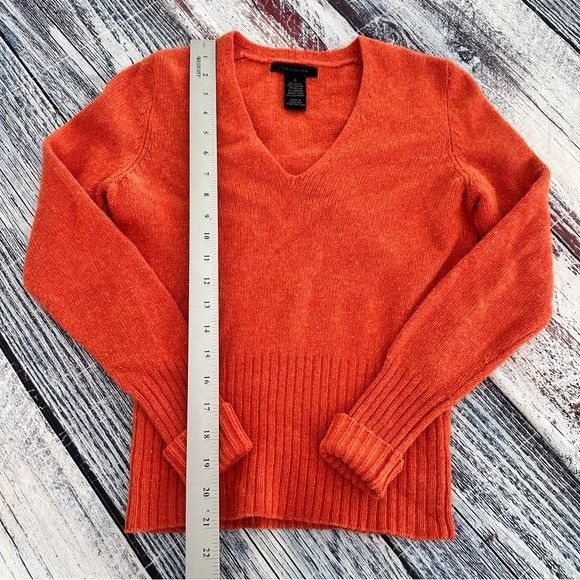 Other Vintage The Limited Wool Blend Orange V-Neck Ribbed Hem Swea Size S / US 4 / IT 40 - 7 Thumbnail