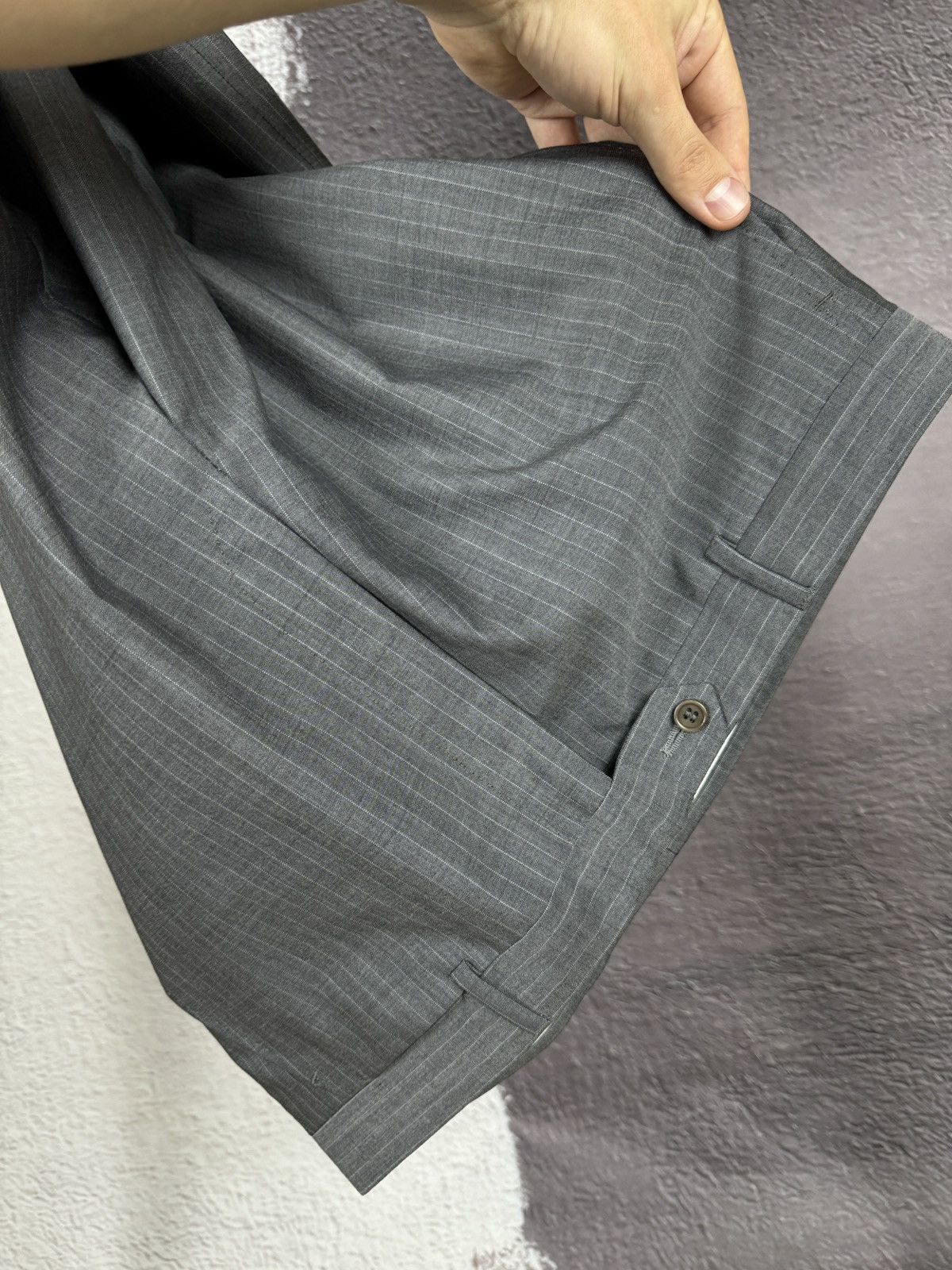 Burberry Burberry London wool silk striped grey 2 pcs suit 3 button Size 46R - 19 Thumbnail