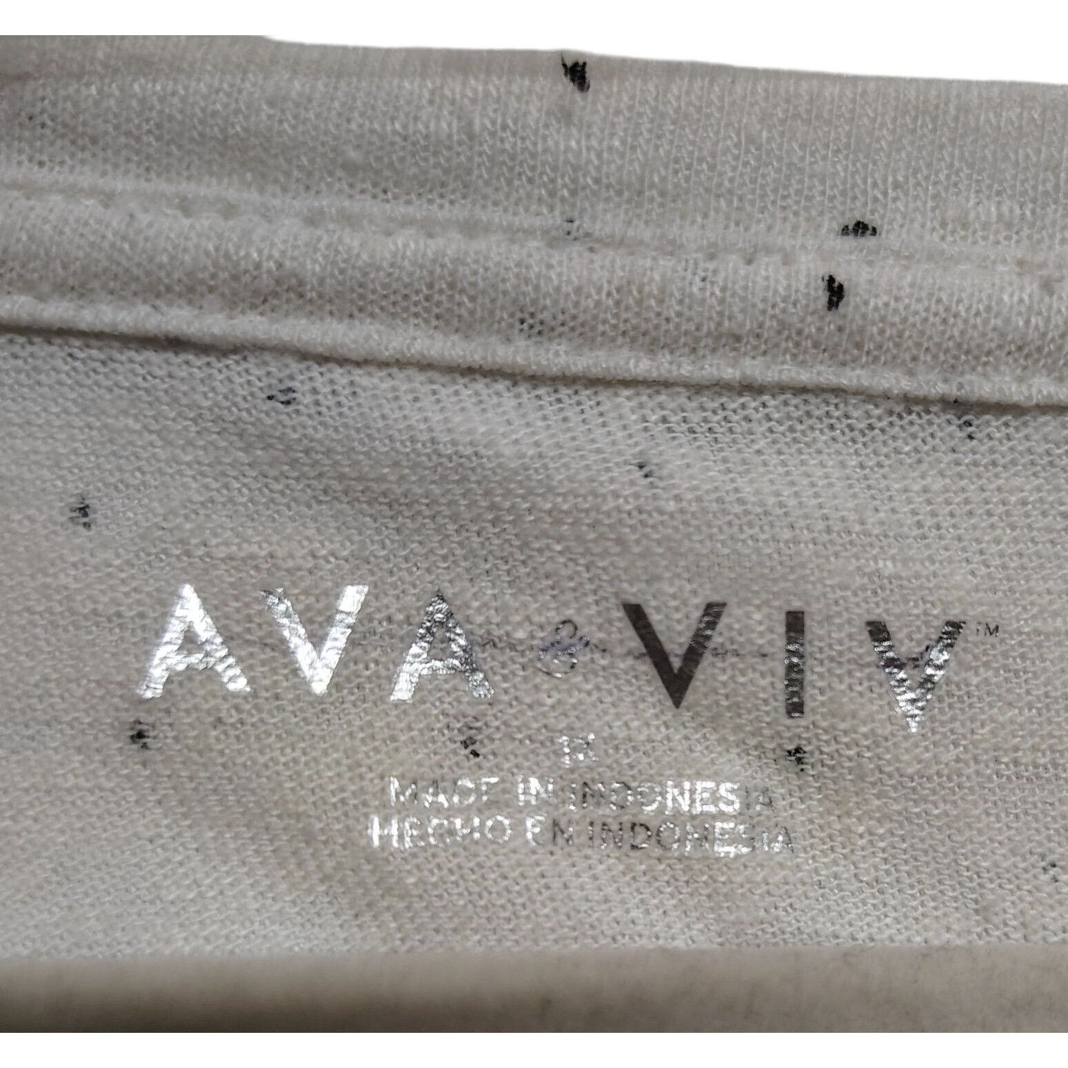 Other Ava & Viv Womens XL White Polka Dot Tee With Double Cap Slee Size XL / US 12-14 / IT 48-50 - 6 Thumbnail