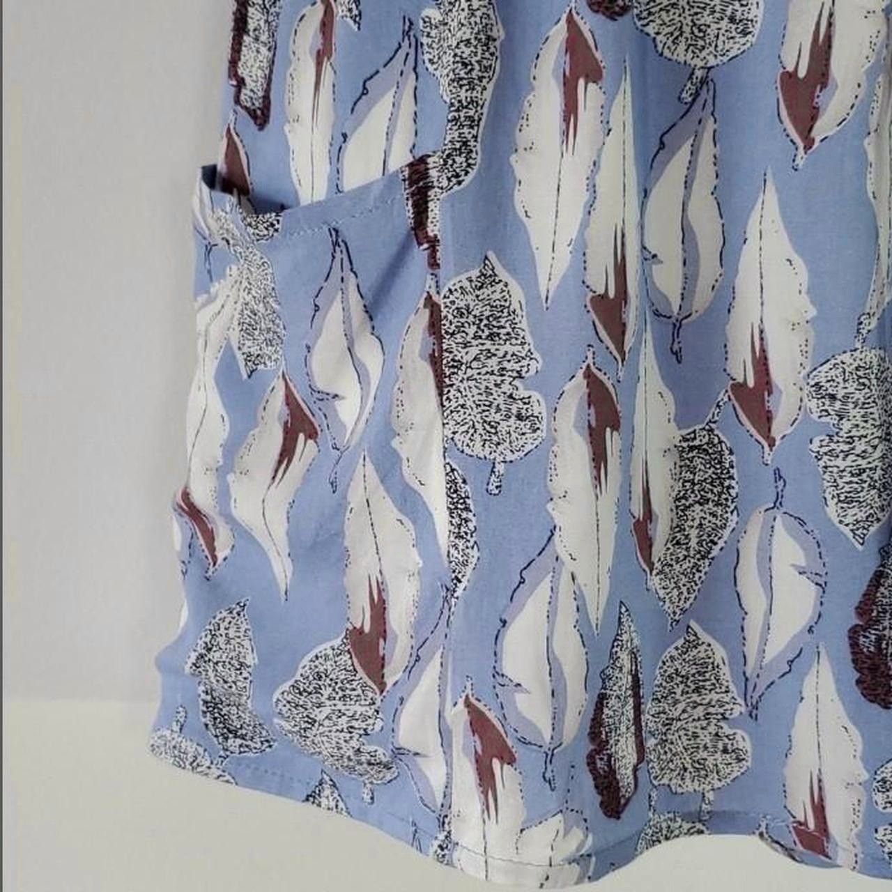 Other Darah Dahl Size S Romper Periwinkle Blue White Feathers Size S / US 4 / IT 40 - 7 Thumbnail