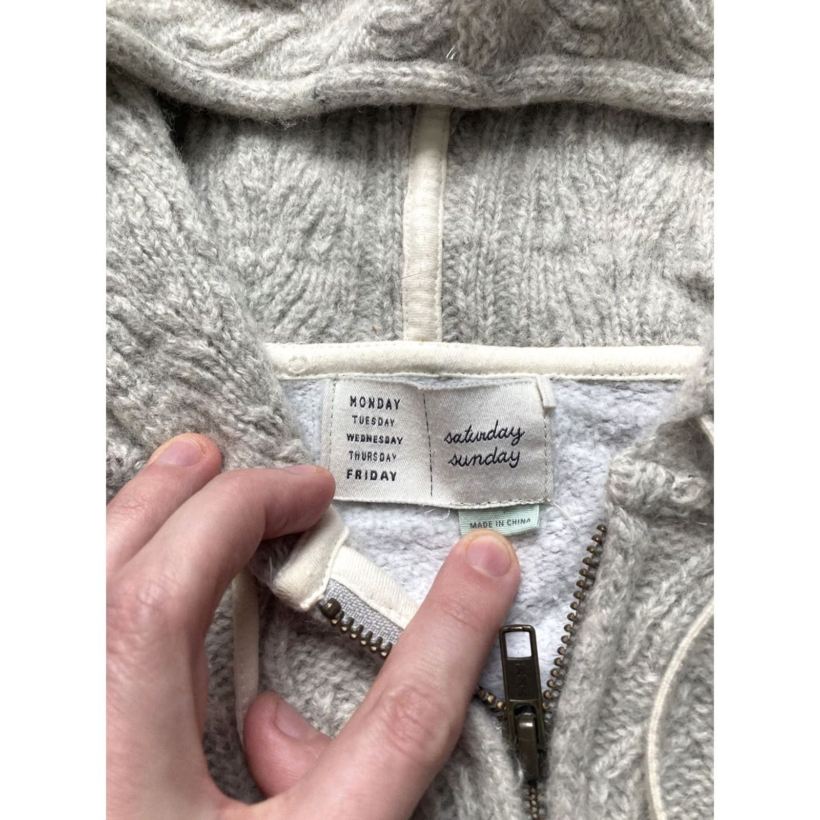 Anthropologie Anthropologie Saturday Sunday Hoodie Womens Small Gray Wool Blend Knit Full Zip Size S / US 4 / IT 40 - 5 Thumbnail