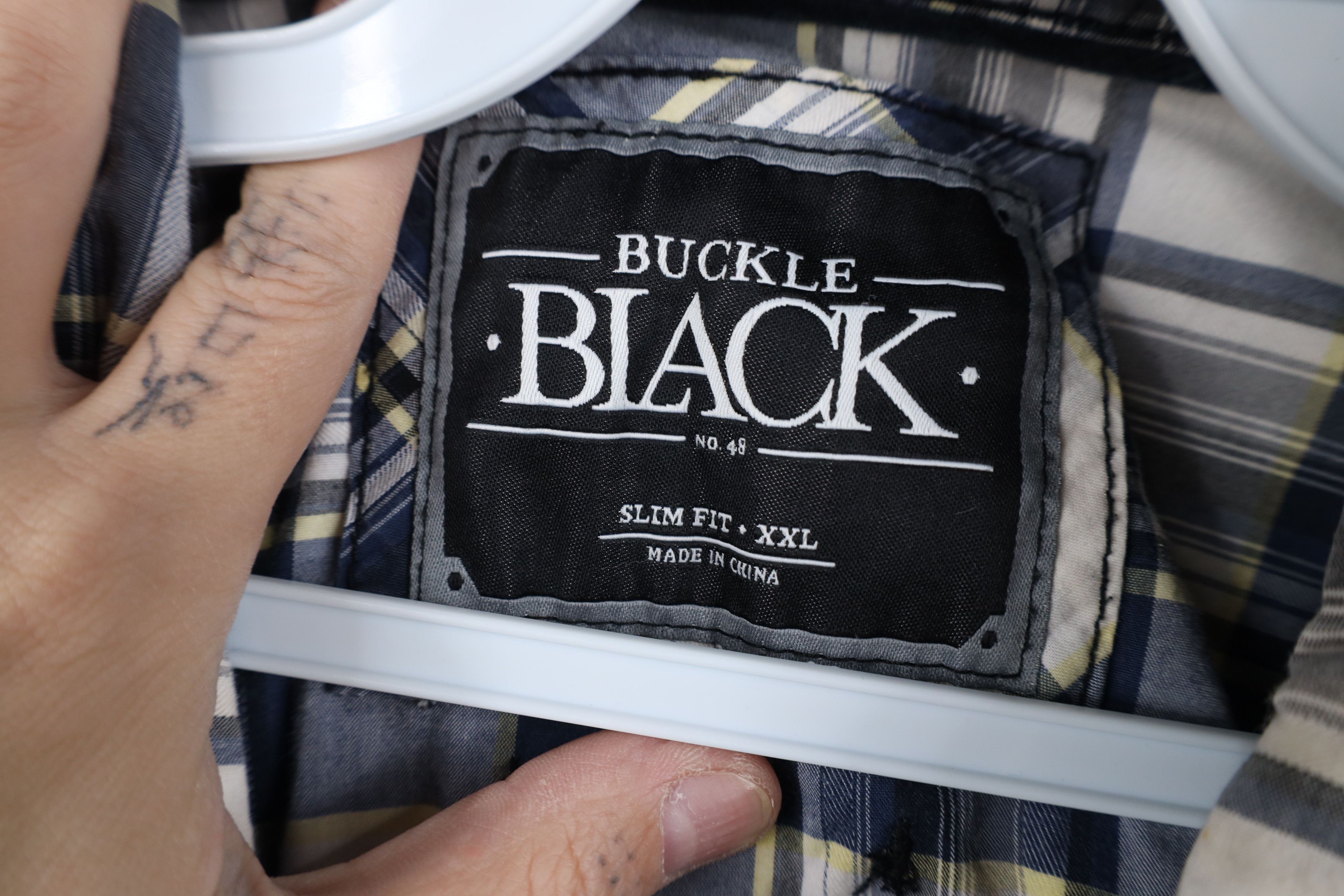 Vintage Buckle BKE Fit Thick Stitch Collared Button Shirt Blue Plaid Size US XXL / EU 58 / 5 - 9 Thumbnail
