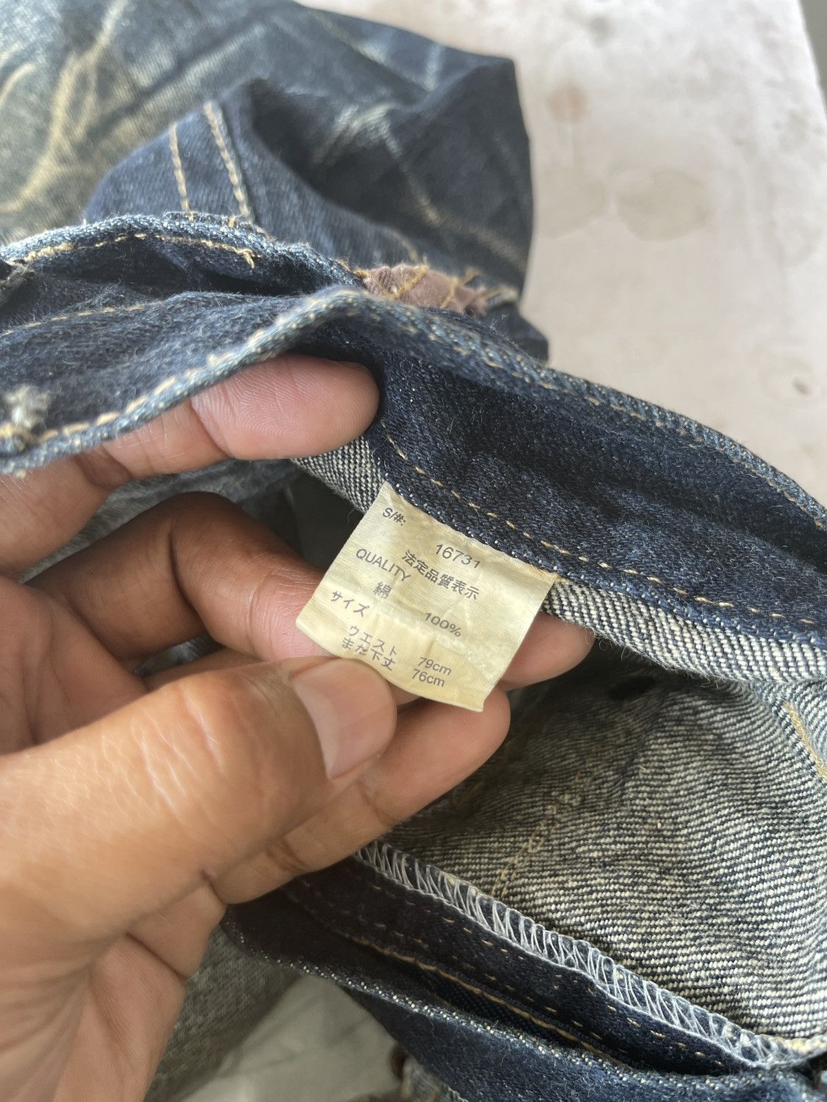 Japanese Brand Nylaus Double Waist Jeans Size US 31 - 5 Thumbnail
