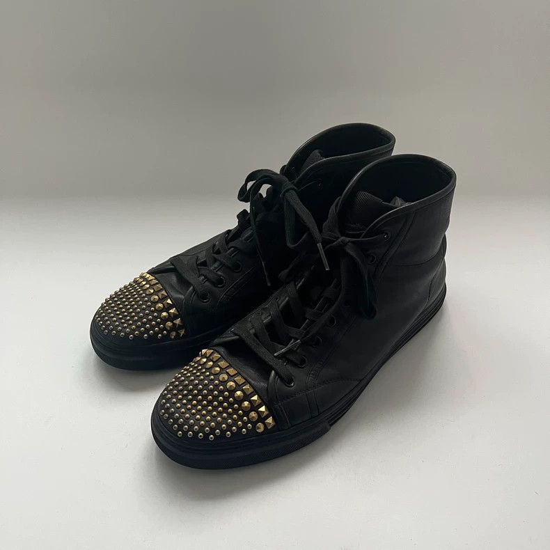 Balenciaga Black Studded High-Top Leather Shoes - dmc Size US 10 / EU 43 - 1 Thumbnail