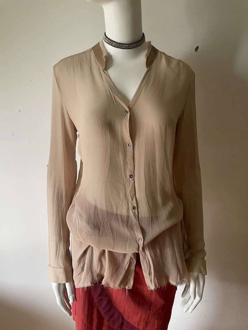 Helmut Lang HELMUT LANG Lotus-colored silk sheepskin jacket Size M / US 6-8 / IT 42-44 - 1 Thumbnail