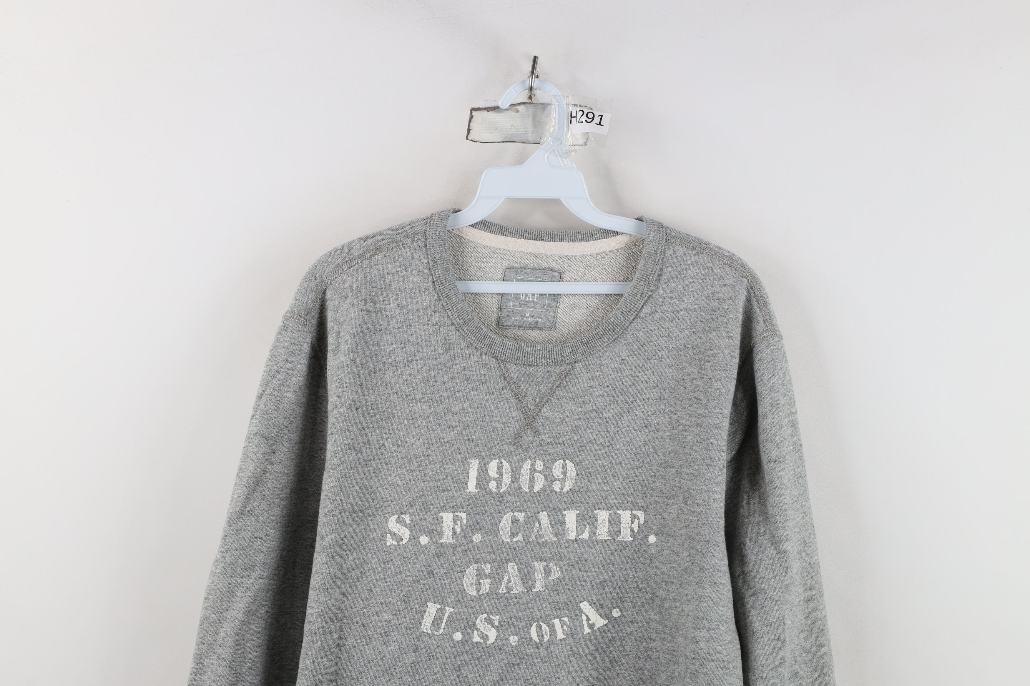 Gap Y2K Gap Stencil Stamp French Terry Sweatshirt Heather Gray Size US M / EU 48-50 / 2 - 2 Thumbnail