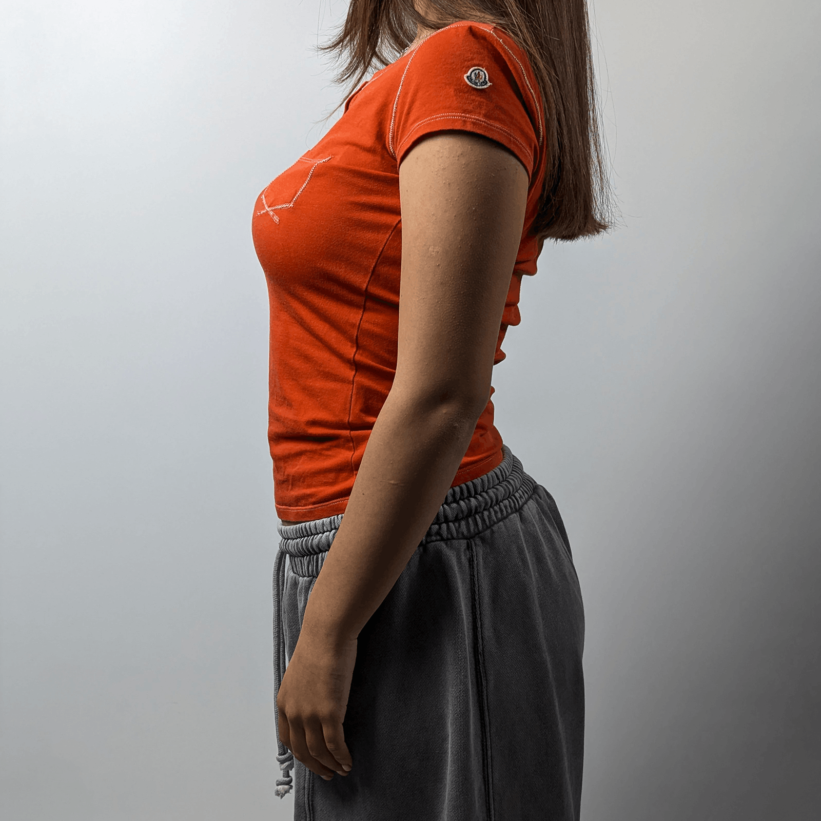 Moncler Moncler Patch Logo Orange Y2K Slim Top Blouse Shirt XS-S Size XS / US 0-2 / IT 36-38 - 5 Thumbnail