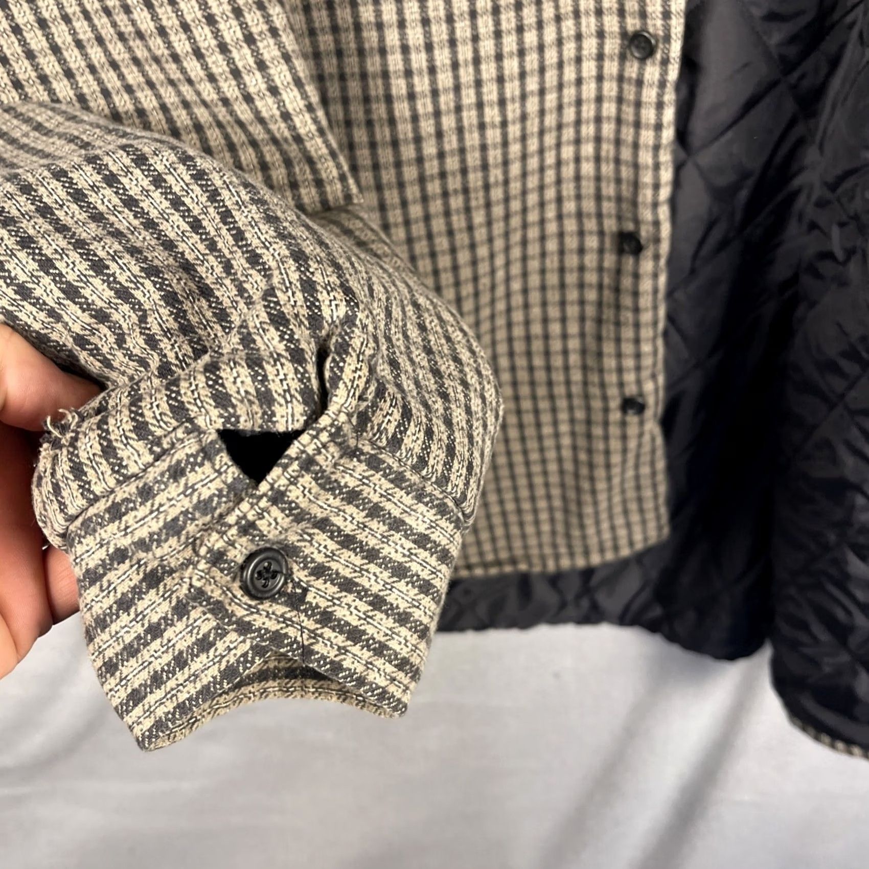 Vintage VINTAGE Codet Shacket Plaid Quilted Lining Pockets Workwear XL Gray Men Size US XL / EU 56 / 4 - 5 Thumbnail
