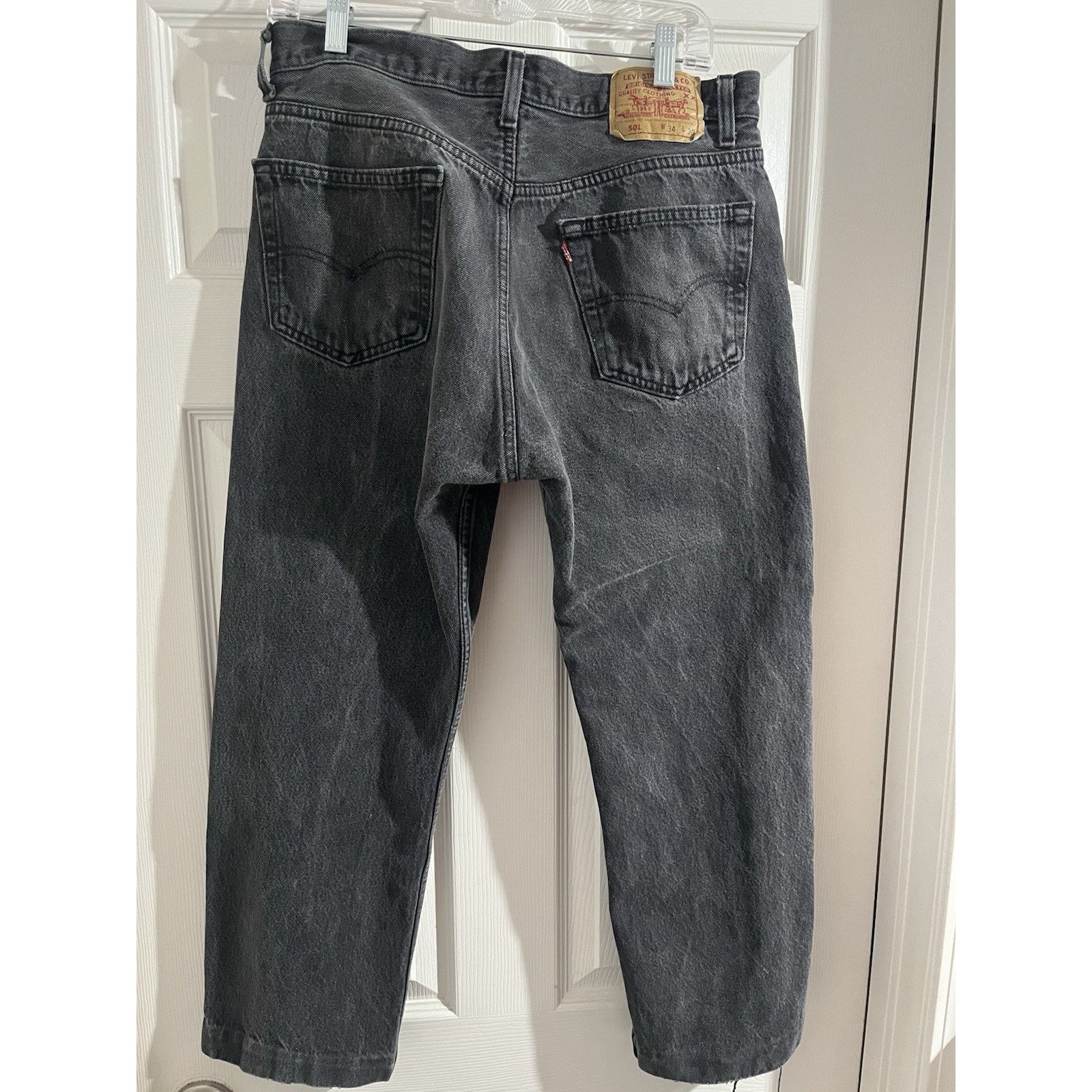 Levi's Vtg Levi’s 501-0660 90s Button Fly Black Denim USA 34W READ Size US 34 / EU 50 - 4 Thumbnail