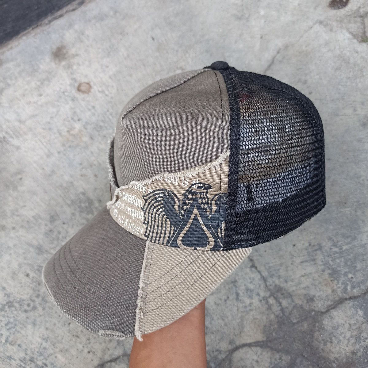 14th Addiction SICK,, patchwork and distressed trucker hat Size ONE SIZE - 3 Thumbnail
