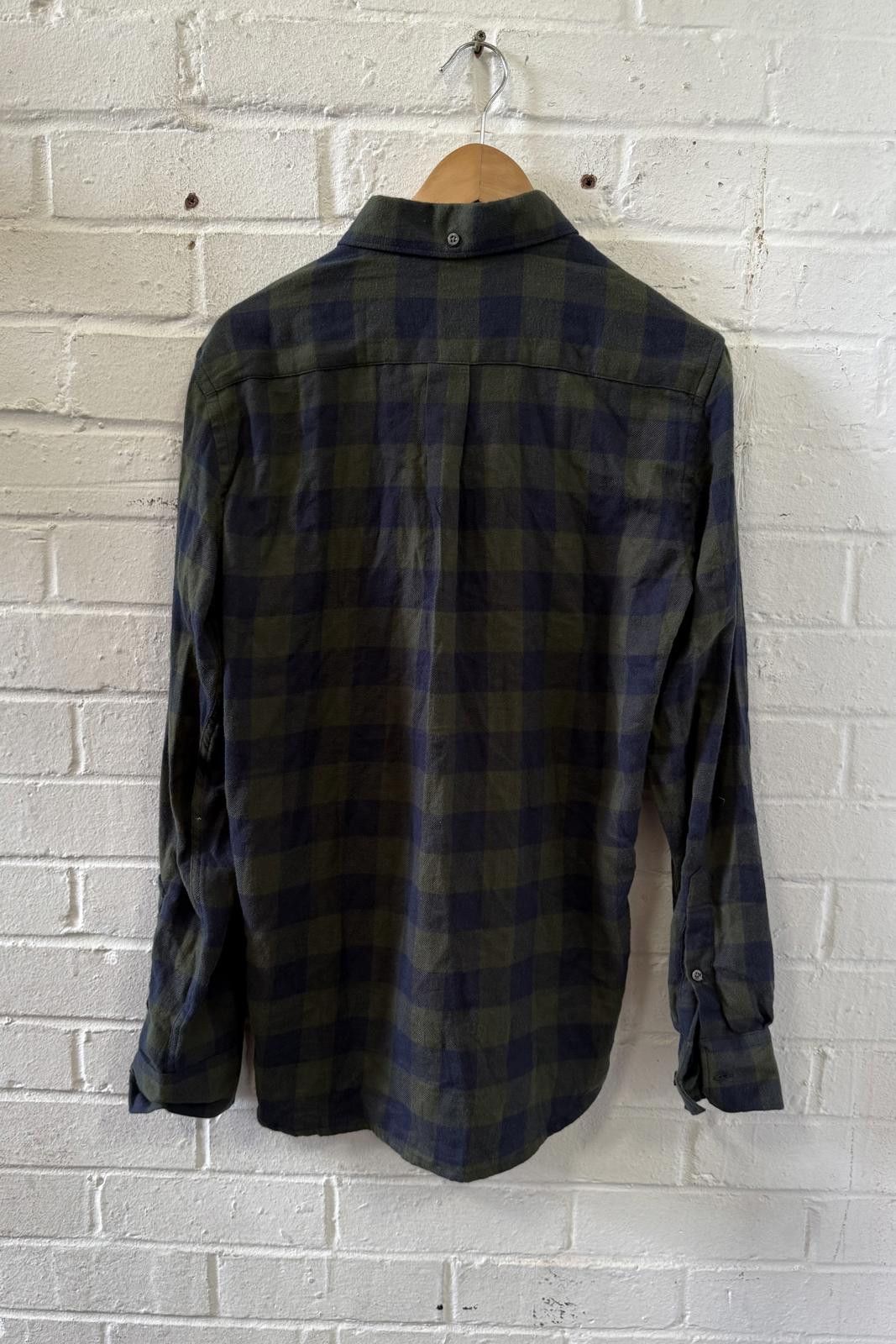 Designer Men's Casual Check Shirt - Blue and Green Size US S / EU 44-46 / 1 - 3 Thumbnail