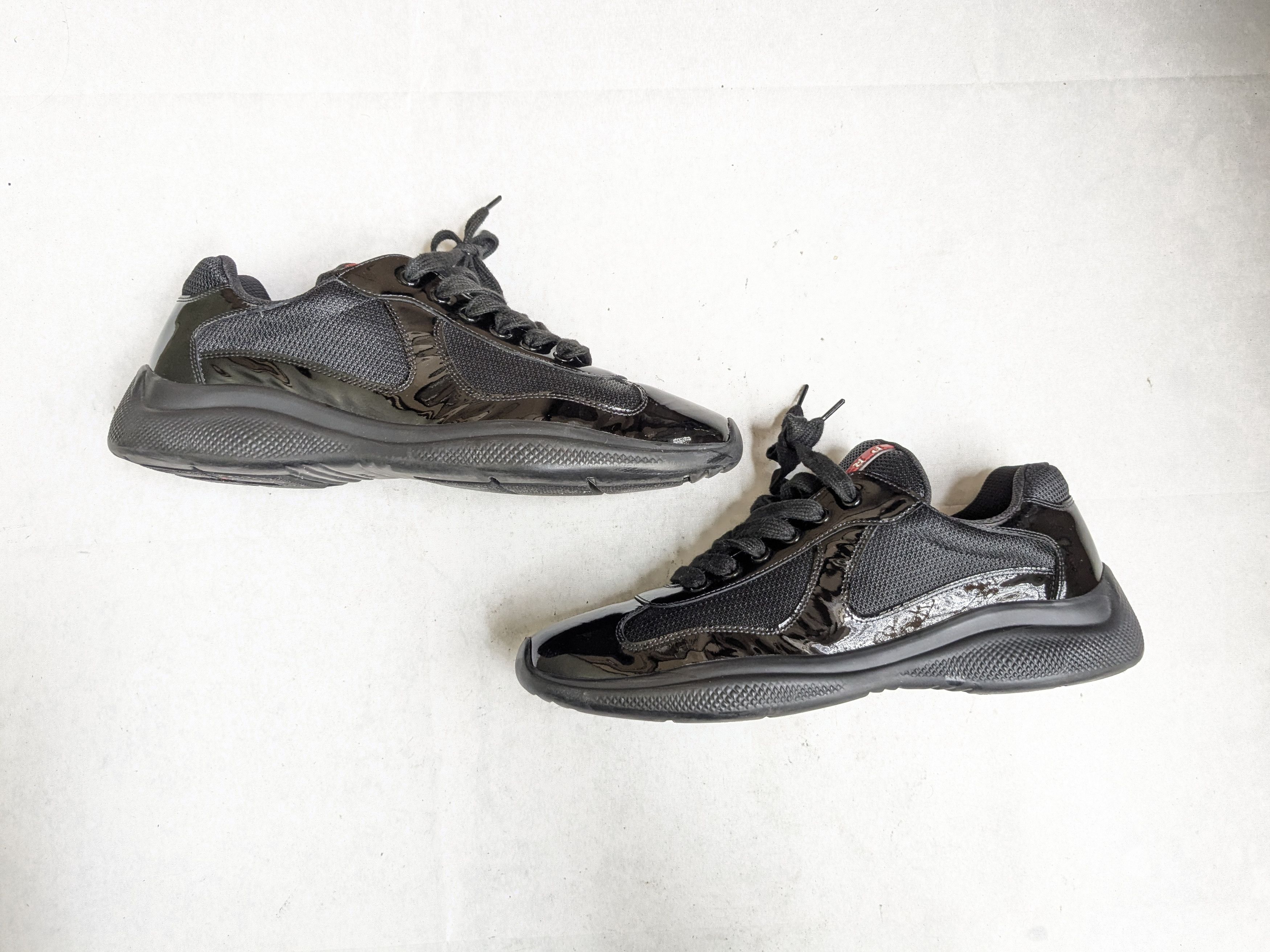 Prana Prada America's Cup Sneakers Black Patent Leather 10 Red Size US 10 / EU 43 - 1 Thumbnail