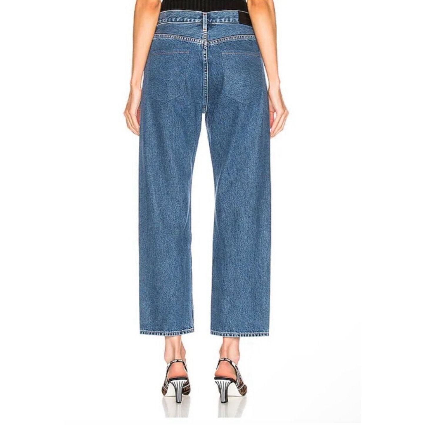 GOLDSIGN Goldsign Med Lt Wash Straight Leg Button Fly Denim Jeans 31 Size 31" - 3 Thumbnail