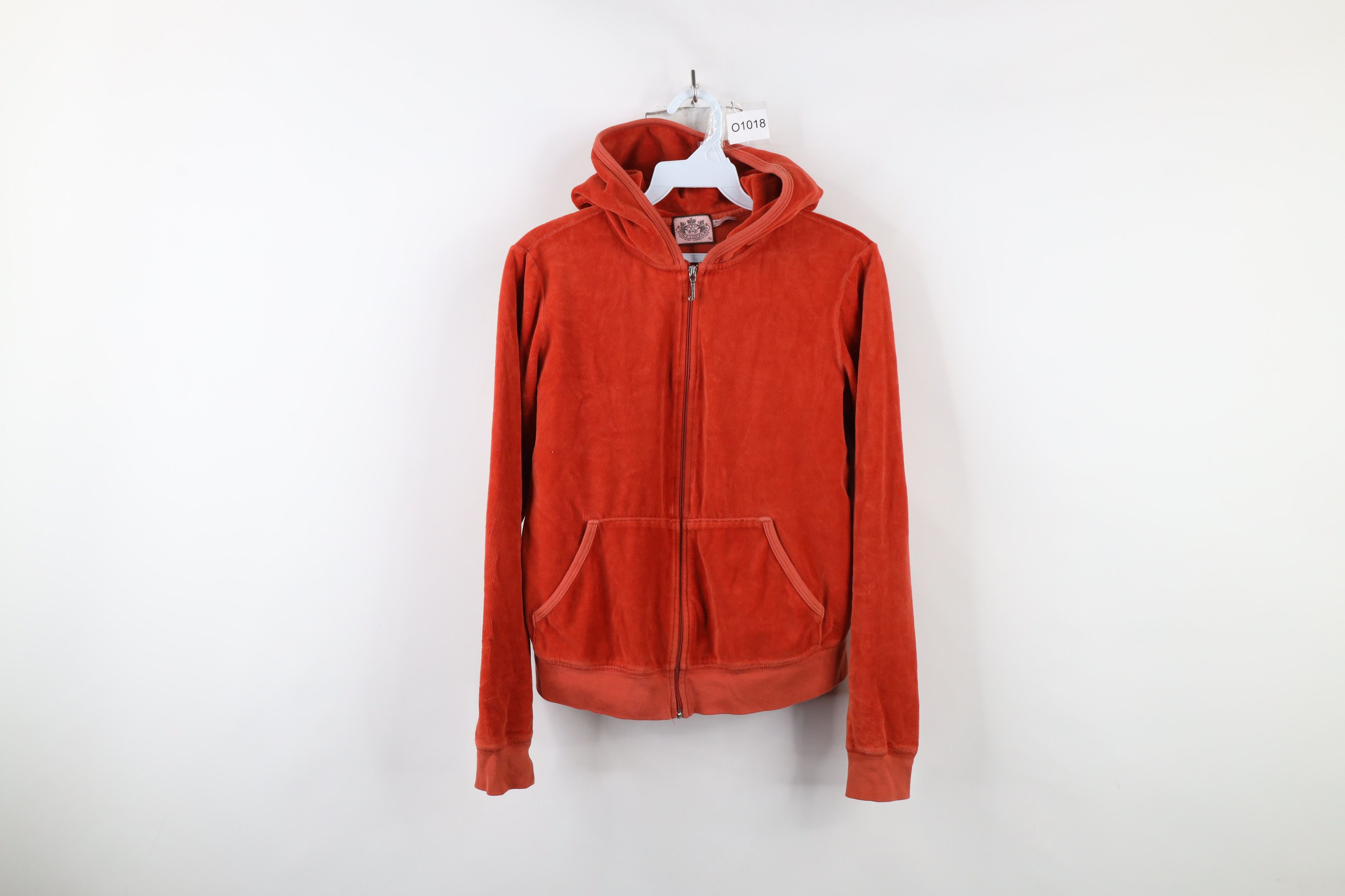 Vintage Vintage 90s Y2K Juicy Couture Velour Full Zip Hoodie Orange Size XL / US 12-14 / IT 48-50 - 1 Thumbnail