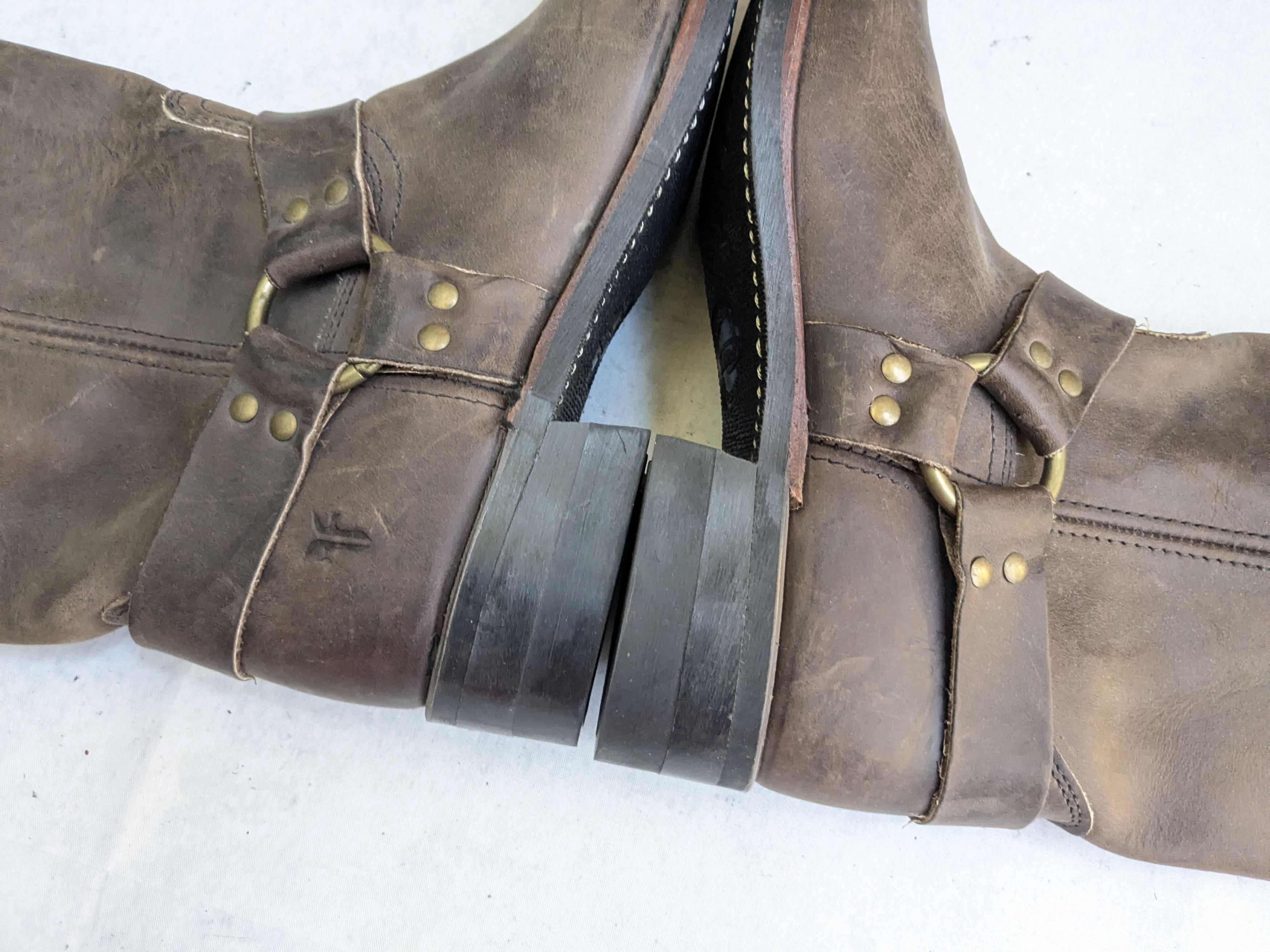 Frye Frye Harness Boots Brown 12 M Leather Buckle Strap Size US 12 / EU 45 - 11 Thumbnail