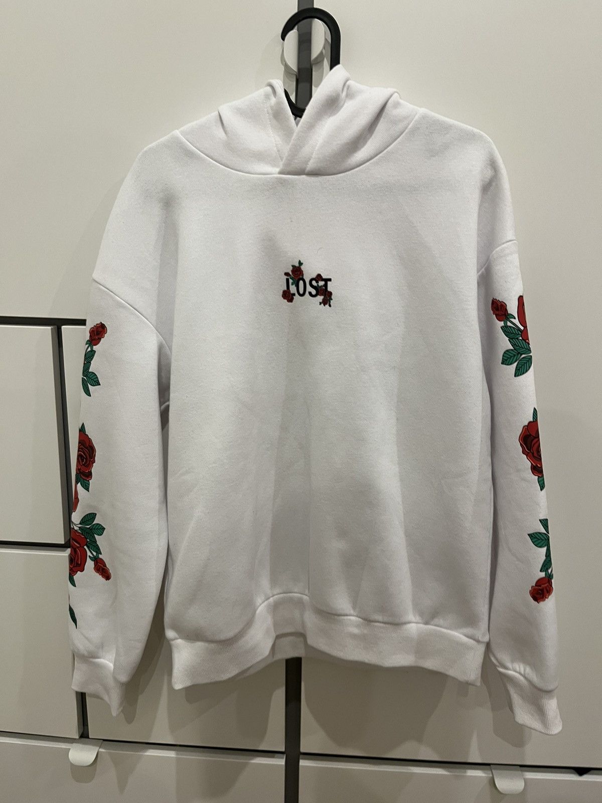 Lost Enterprises White Hoodie with Rose Embroidery – “LOST” Design Size S / US 4 / IT 40 - 1 Thumbnail
