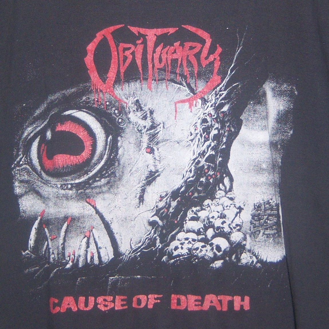 Band Tees × Vintage 90s Obituary Cause Of Death Europe Size US L / EU 52-54 / 3 - 6 Thumbnail