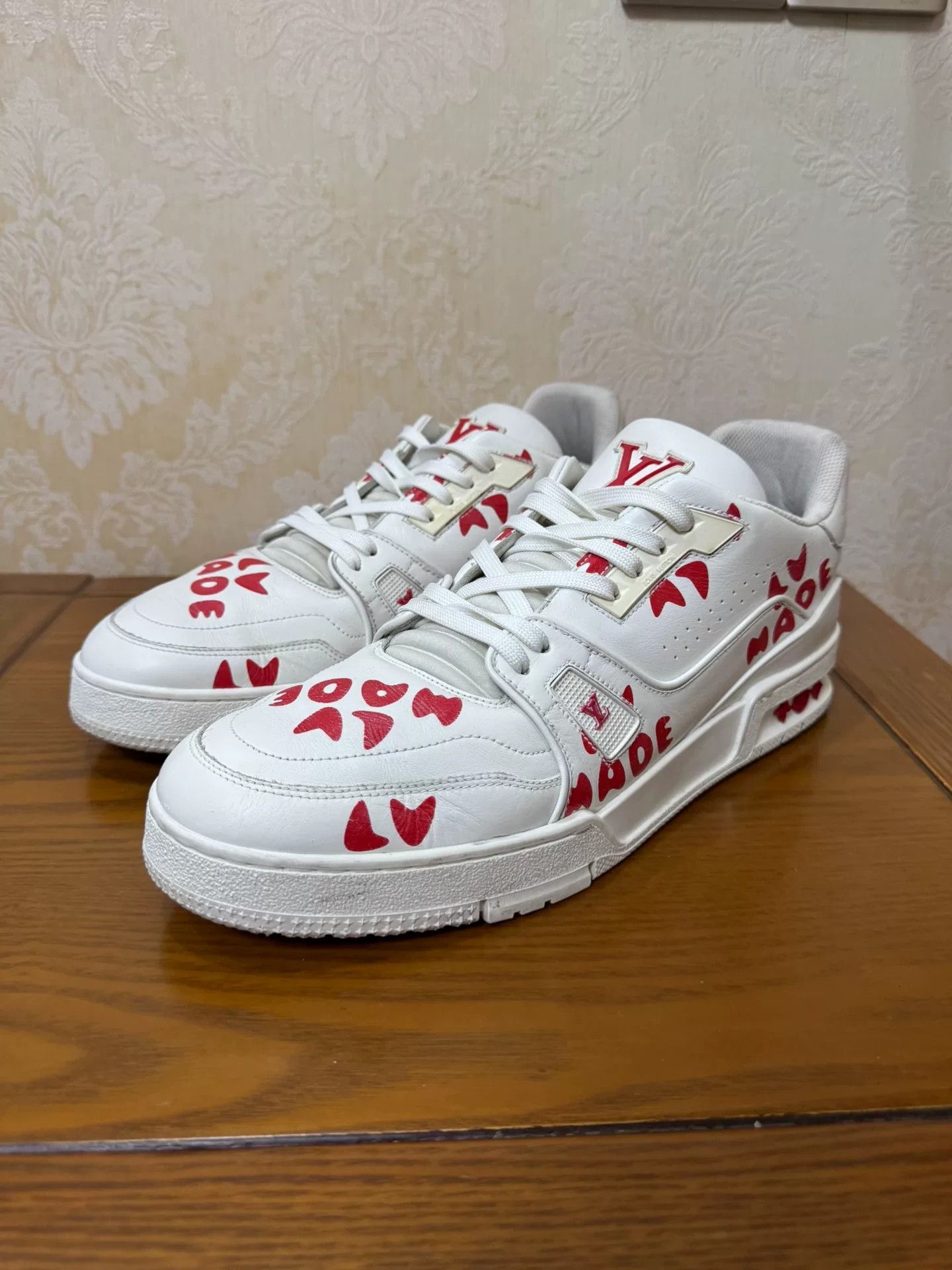 Louis Vuitton Louis Vuitton Collab Limited Red Lowtop Sneakers 43 Men Size US 10 / EU 43 - 1 Thumbnail