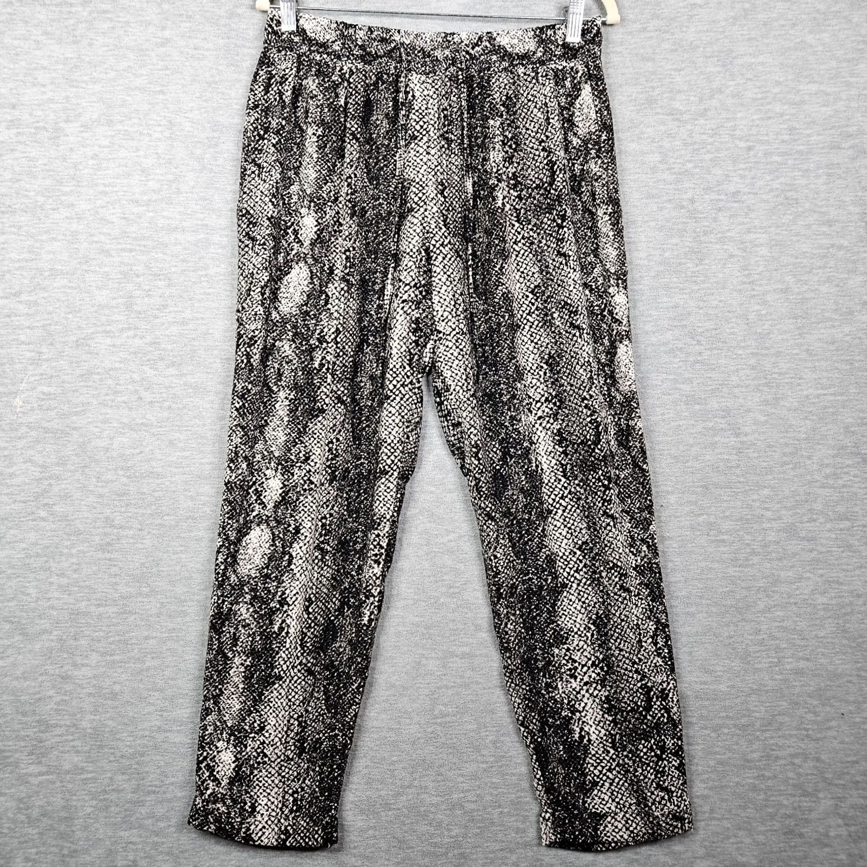 Vintage Veronica M Women’s Snake Printed Pockets Elastic Waist Pants Sz L Size 36" / US 14 / IT 50 - 2 Thumbnail