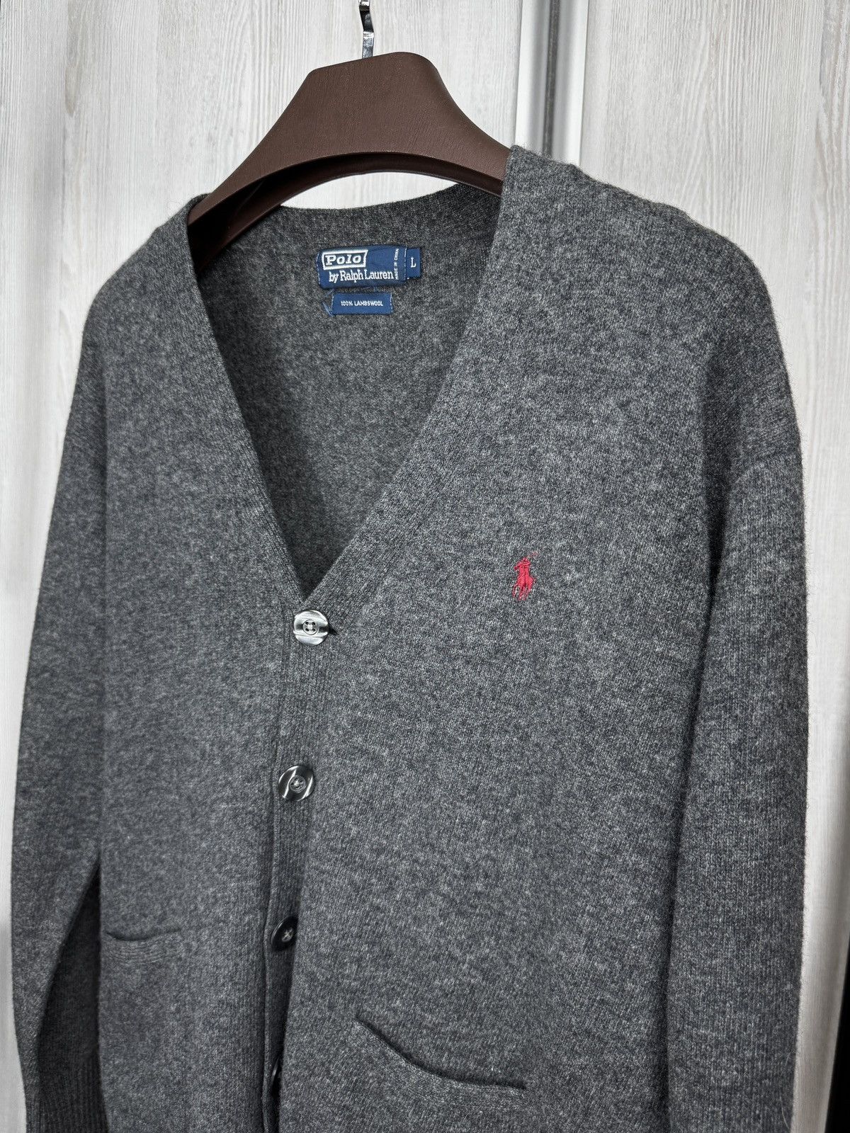 Polo Ralph Lauren Polo Ralph Lauren vintage grey wool knitted cardigan Size US L / EU 52-54 / 3 - 3 Thumbnail