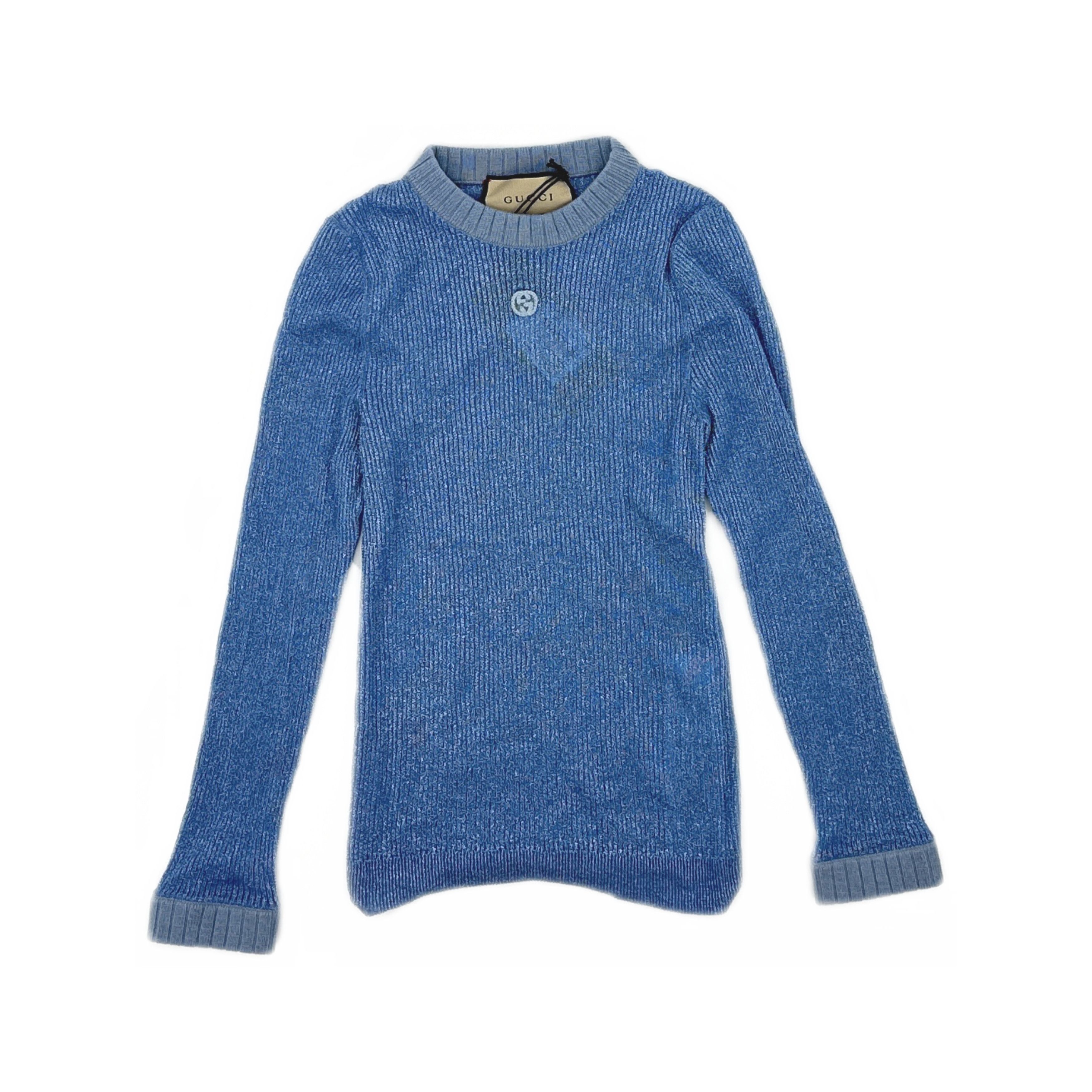 Gucci Gucci Metallic Knit Long Sleeve Top Size S Size S / US 4 / IT 40 - 1 Thumbnail
