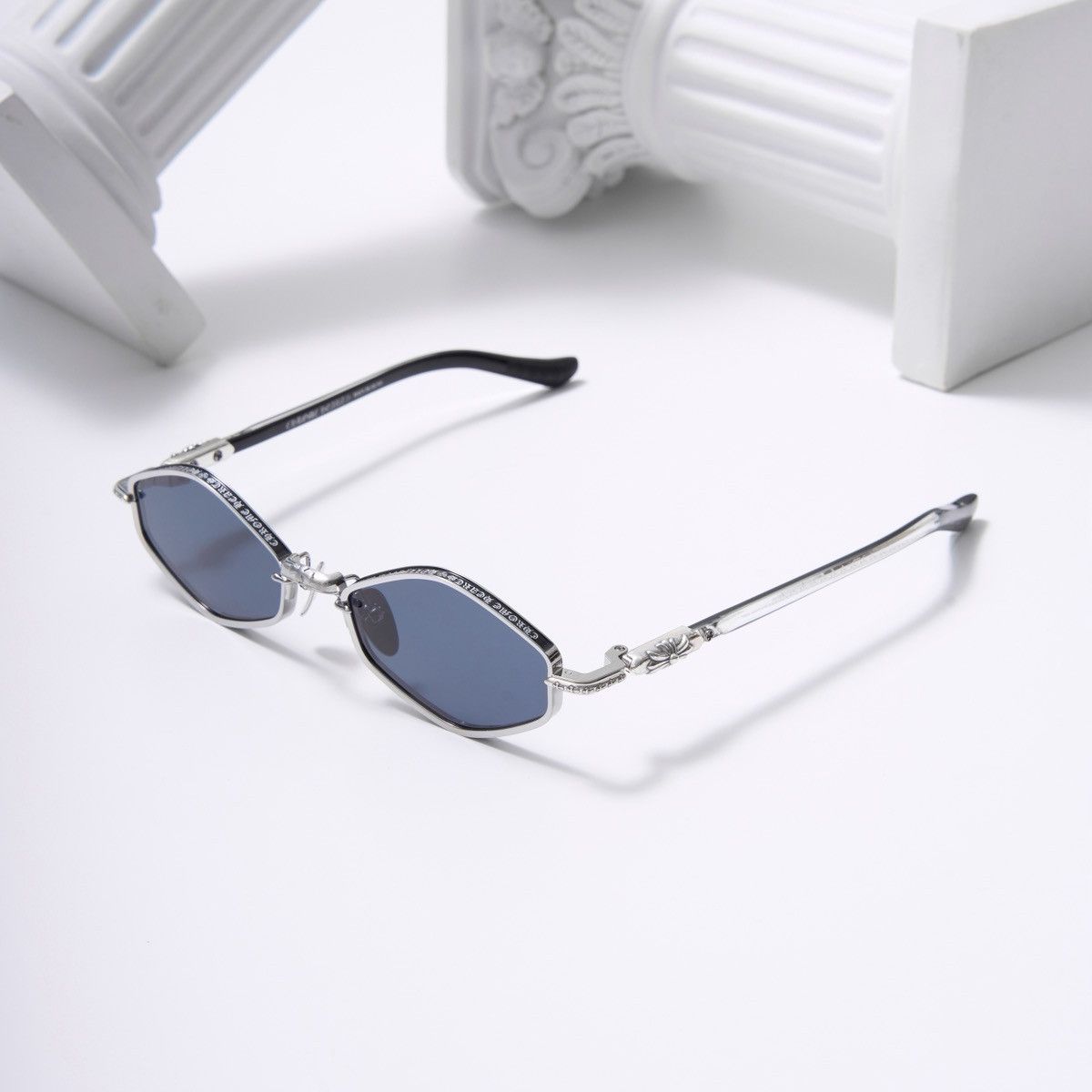Chrome Hearts CHROME HEARTS NIP SLIP BRUSHED ALLOY/BLACK-BLACK-PLASTIC SUNGLASSES Size ONE SIZE - 1 Thumbnail
