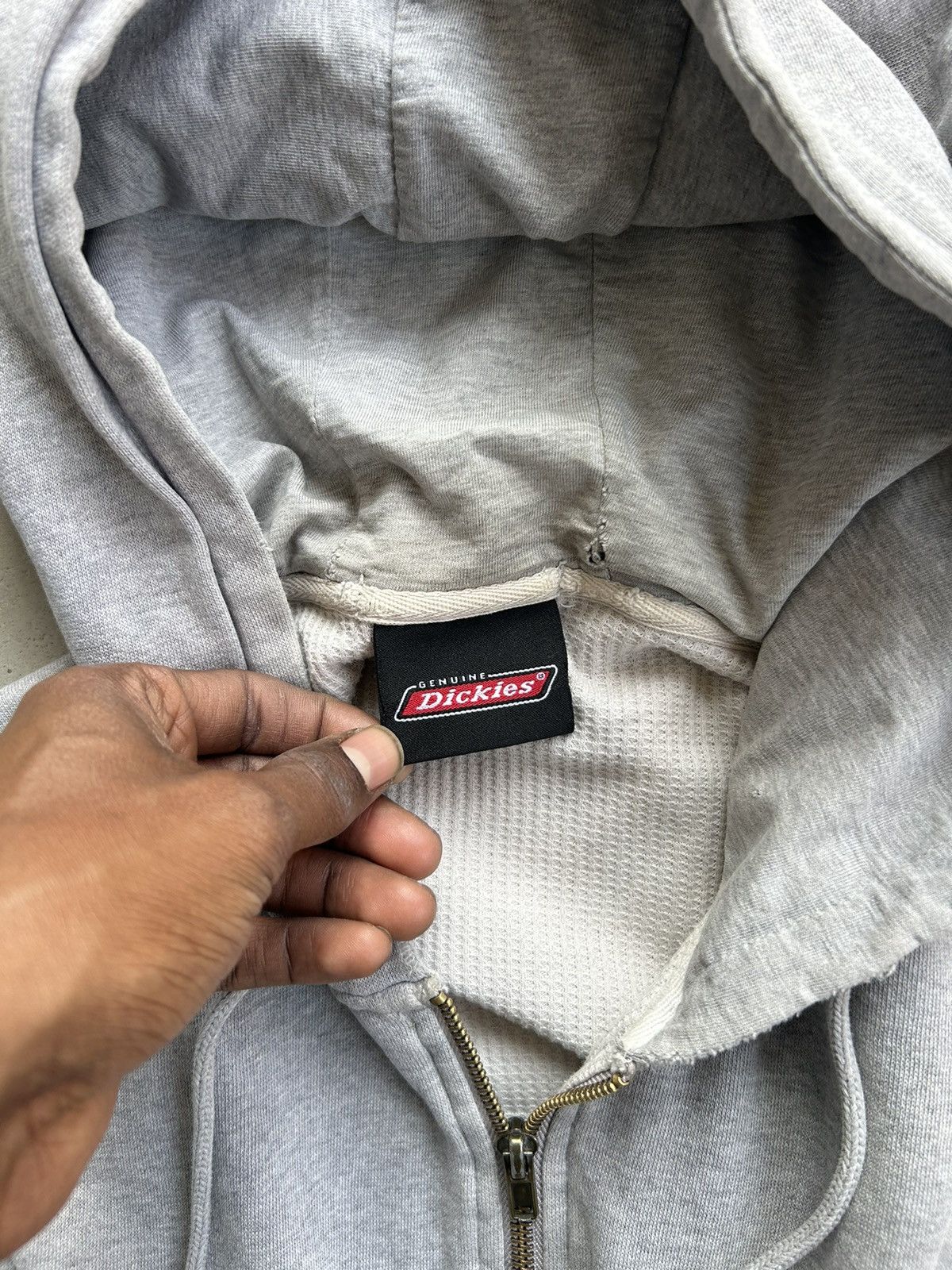Dickies × Vintage Vintage Dickies Waffle Knit Lined Zip Hoodie Size US XL / EU 56 / 4 - 4 Thumbnail