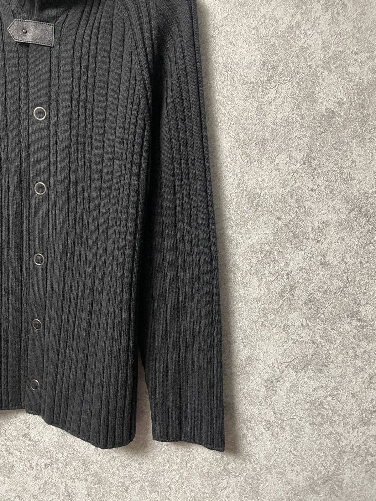 Armani Collezioni Vintage Armani Collezioni Black Wool Ribbed Sweater Luxury Size US L / EU 52-54 / 3 - 5 Thumbnail