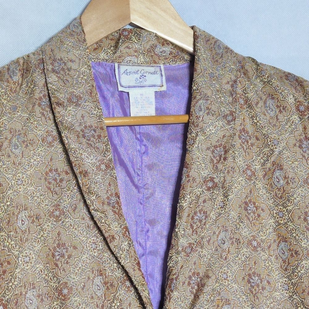 Other April Cornell Indian Jacquard Sz M Silk Lined Shirt Jacket Size M / US 6-8 / IT 42-44 - 3 Thumbnail