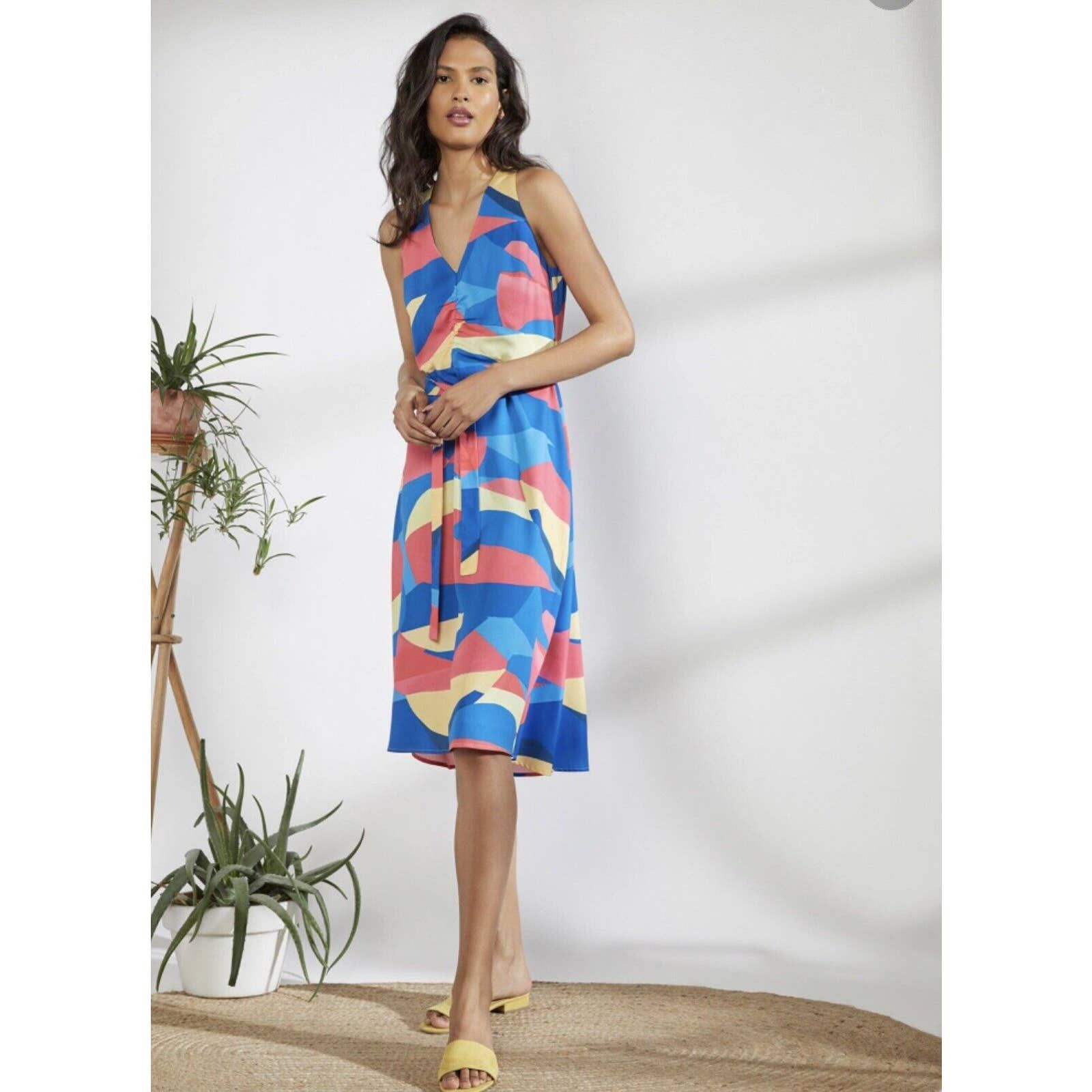 image of Edward Crutchley Ecru Women The Johansson A-Line Dress Sleeveless Multicolor (Size Medium)