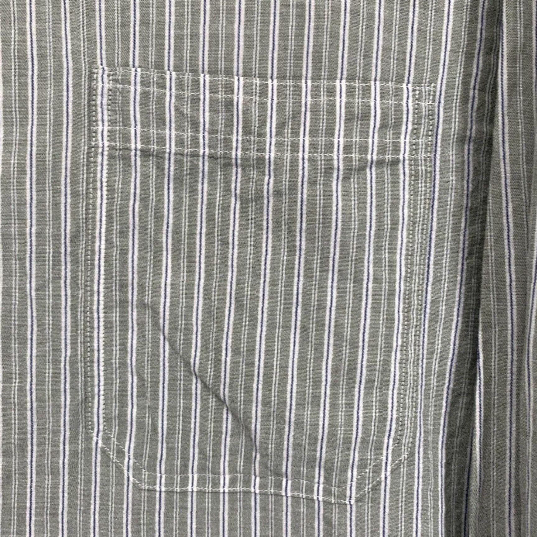 Billy Reid BILLY REID Sage Green Striped Button-Up Shirt XL Mens Lightweight Cotton Casual Classic Size US XL / EU 56 / 4 - 6 Thumbnail