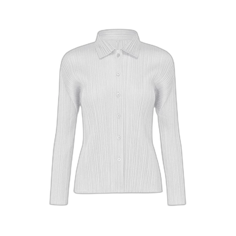Issey Miyake Classic Light Gray Long Sleeve Shirt Cardigan-yf Size US M / EU 48-50 / 2 - 1 Thumbnail
