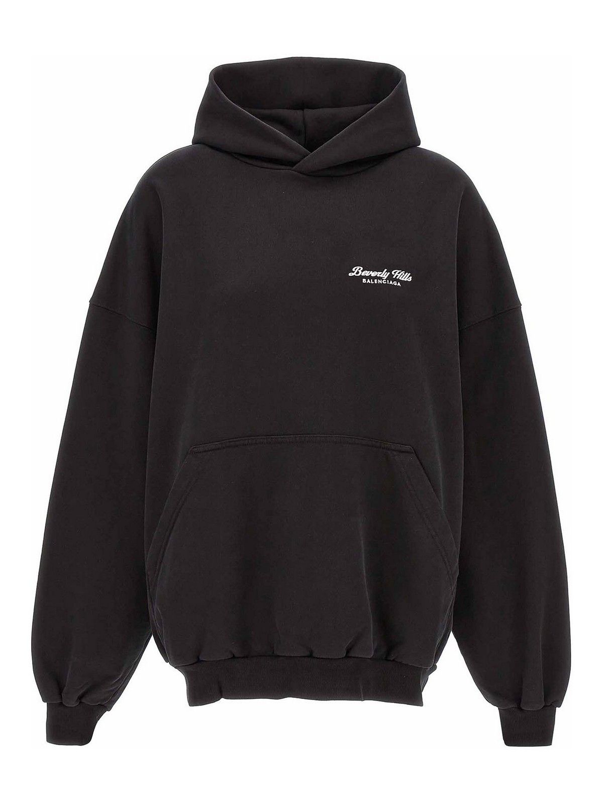 Balenciaga o1srvl11e1025 Beverly Hills Hoodie Oversized in Black Size US L / EU 52-54 / 3 - 1 Thumbnail