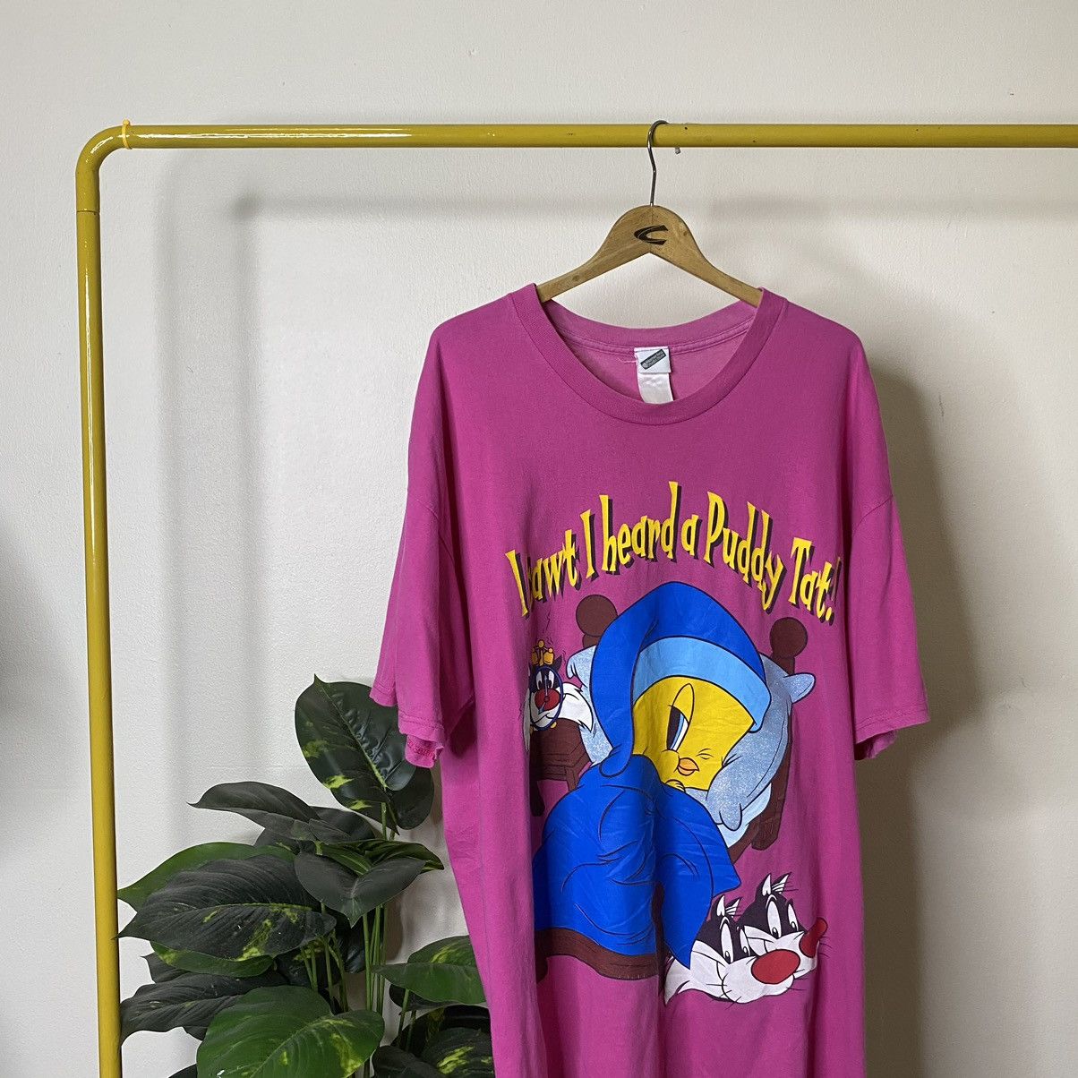 Vintage × Warner Bros 1990s Warner Bros Looney Tunes Tweety & Sylvester 2XL Tall Size US XXL / EU 58 / 5 - 1 Thumbnail
