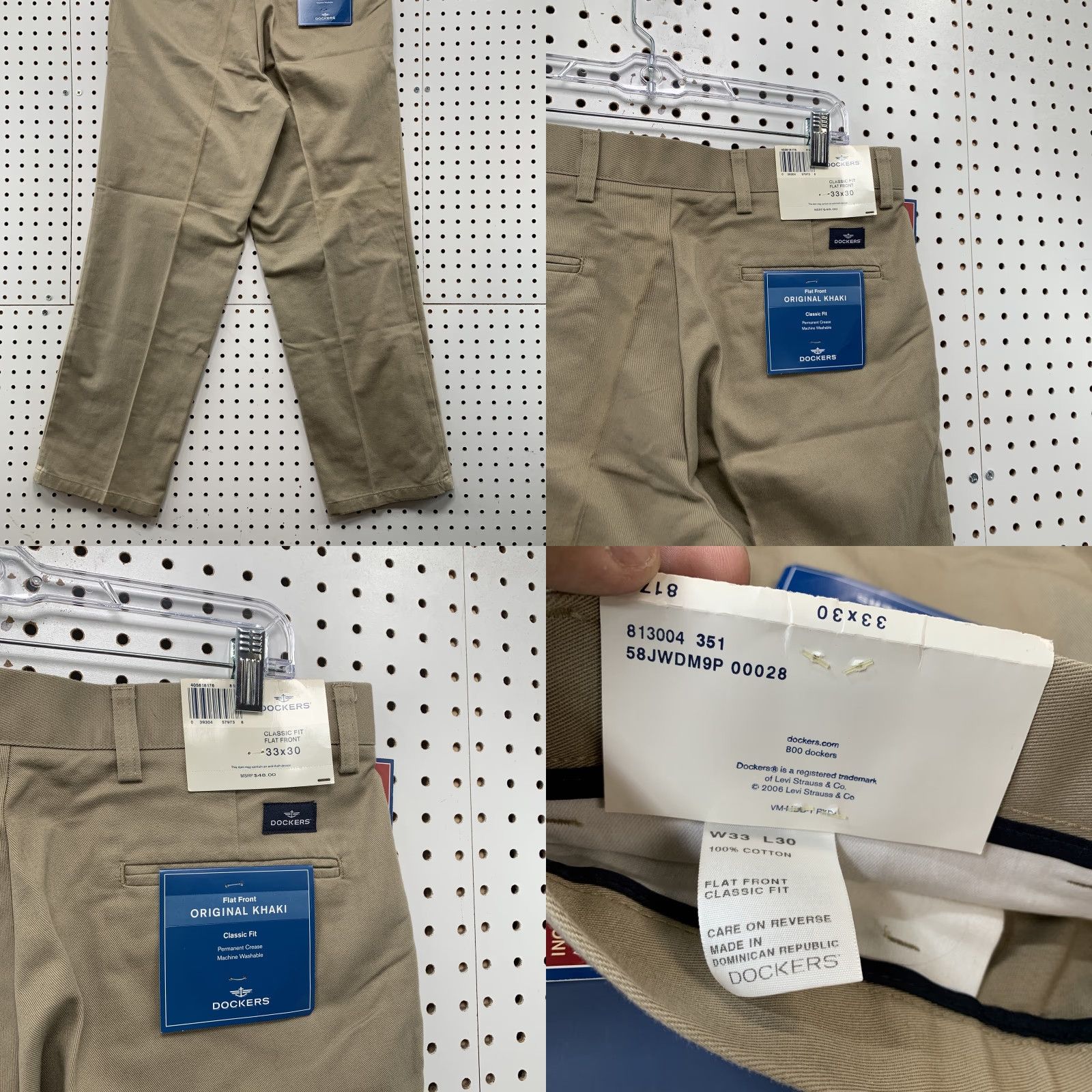 Dockers VINTAGE? No — Dockers Khaki Chino Pants, 33x30, Brown, Straight Leg, Men, - Dockers Brand, Khaki Chino, NWT, Flat Front, Cotton, Casual Wear Size US 33 - 8 Thumbnail