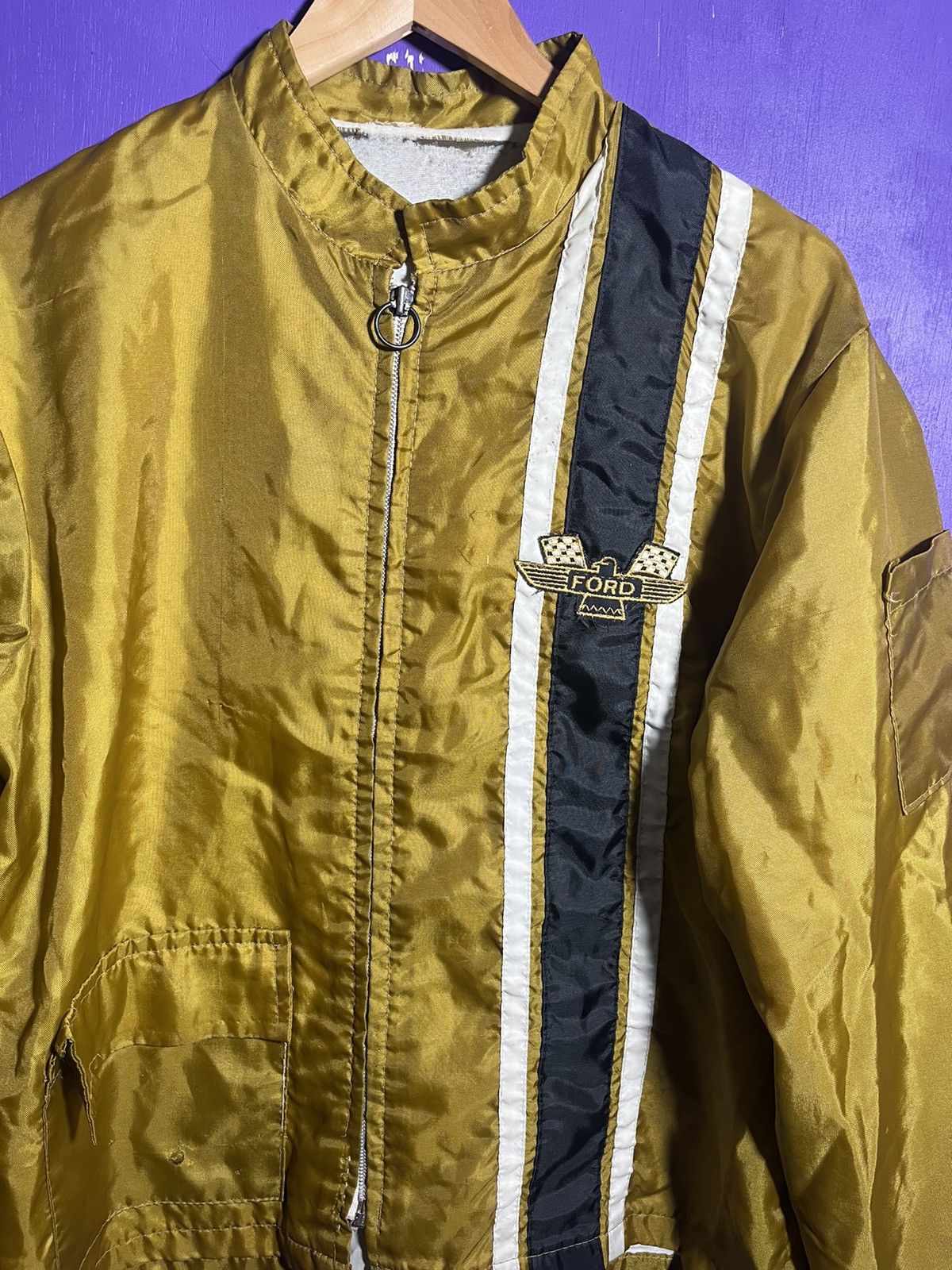 Vintage Vintage 70s Ford racing stripe patch jacket Size US L / EU 52-54 / 3 - 3 Thumbnail