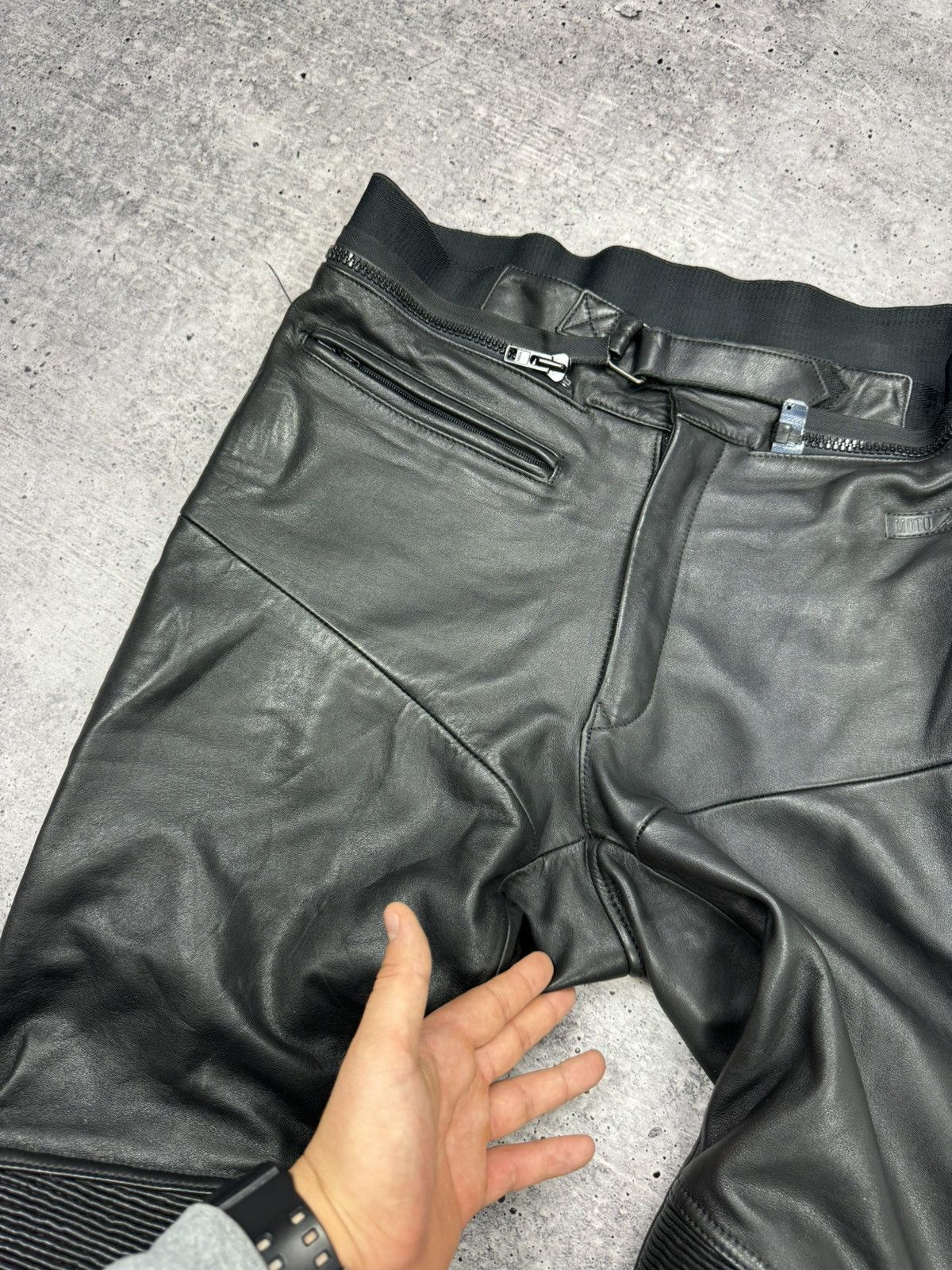 Genuine Leather × Vintage Vintage Y2K Style Moto Bike Racing Genuine Leather Pants Size US 38 / EU 54 - 10 Thumbnail