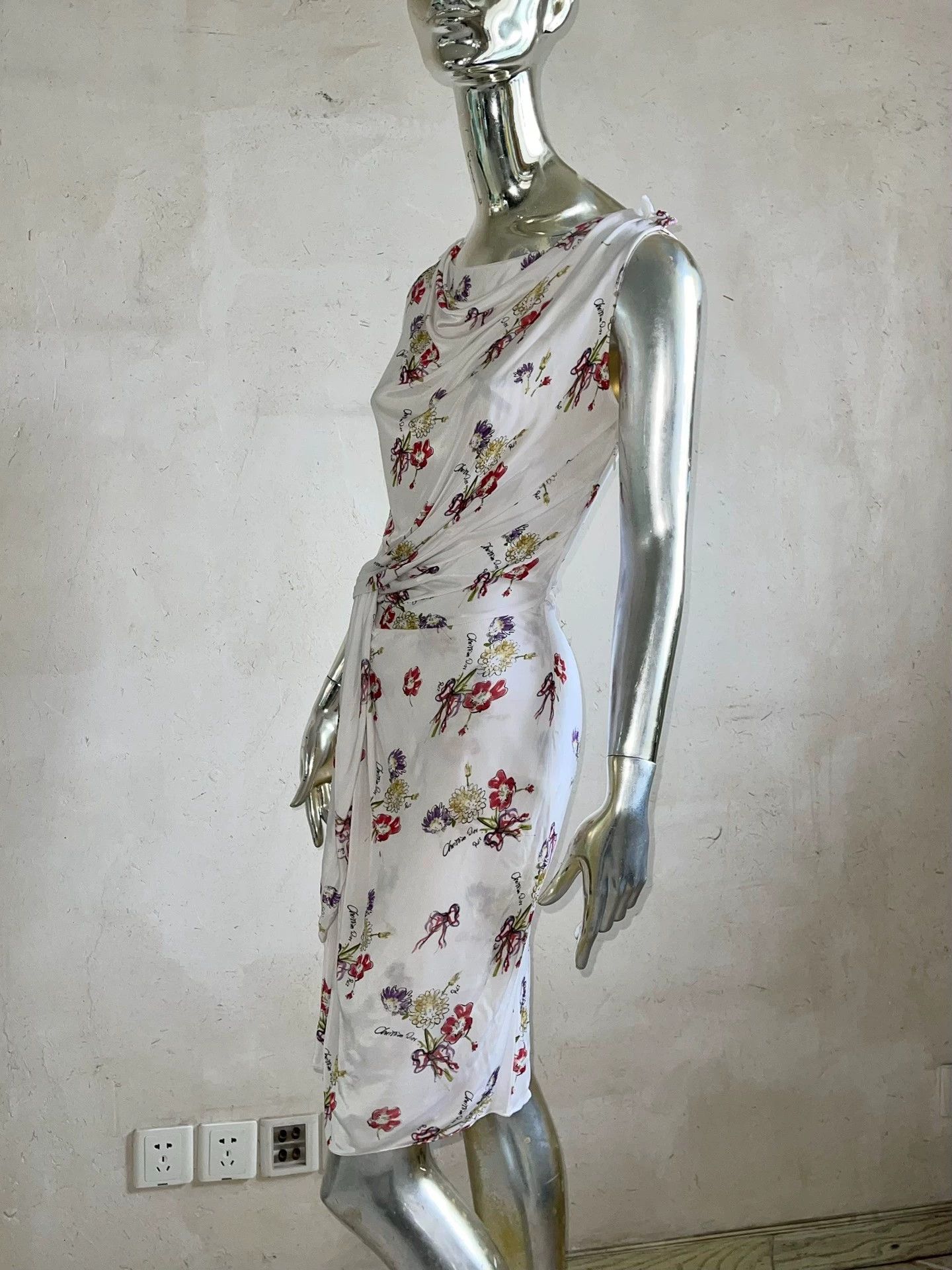Dior Dior Galliano Rare Floral Logo Sleeveless Dress S Size S / US 4 / IT 40 - 2 Thumbnail