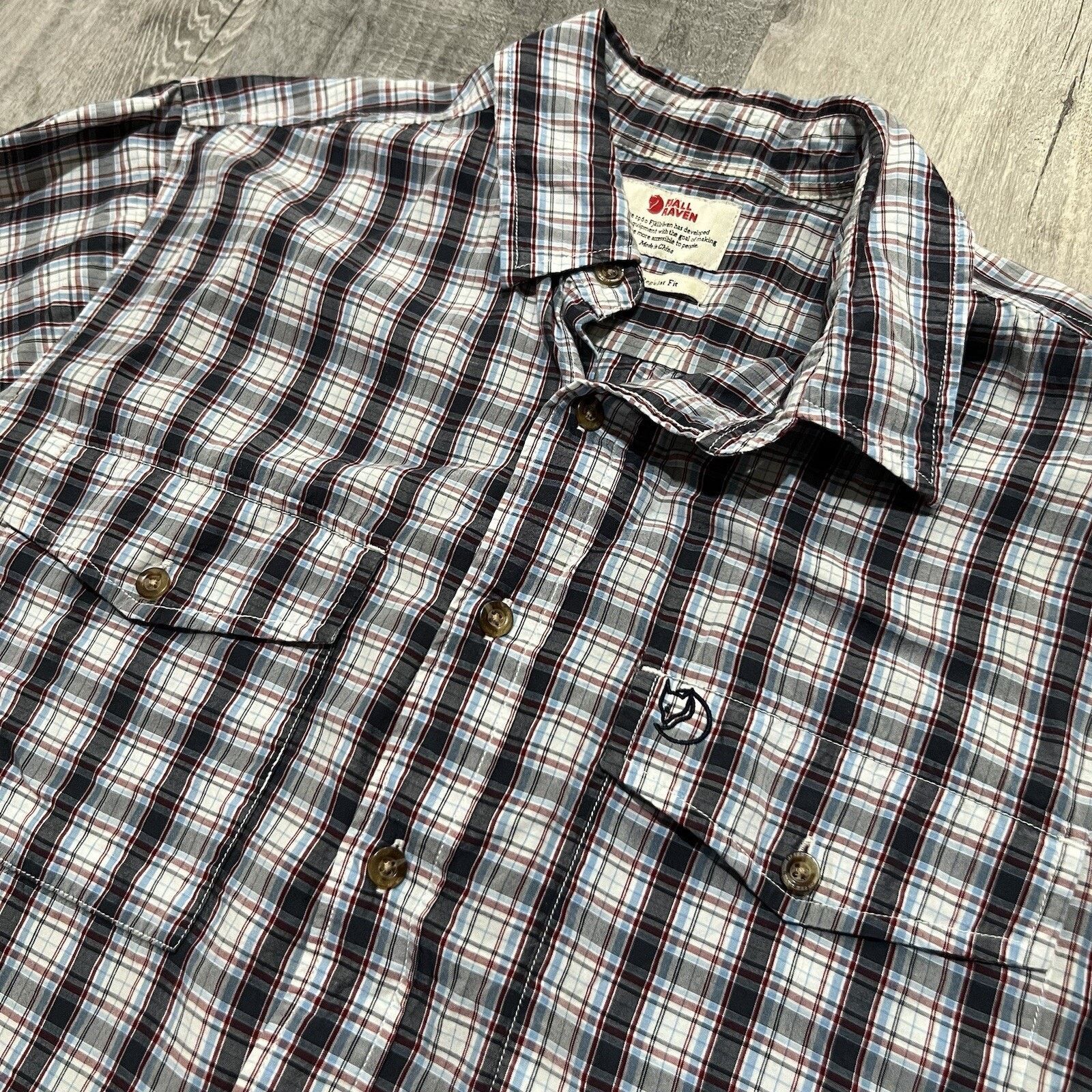 Fjallraven Fjallraven Blue Plaid Lightweight Cotton Button Hike Shirt Size US L / EU 52-54 / 3 - 2 Thumbnail