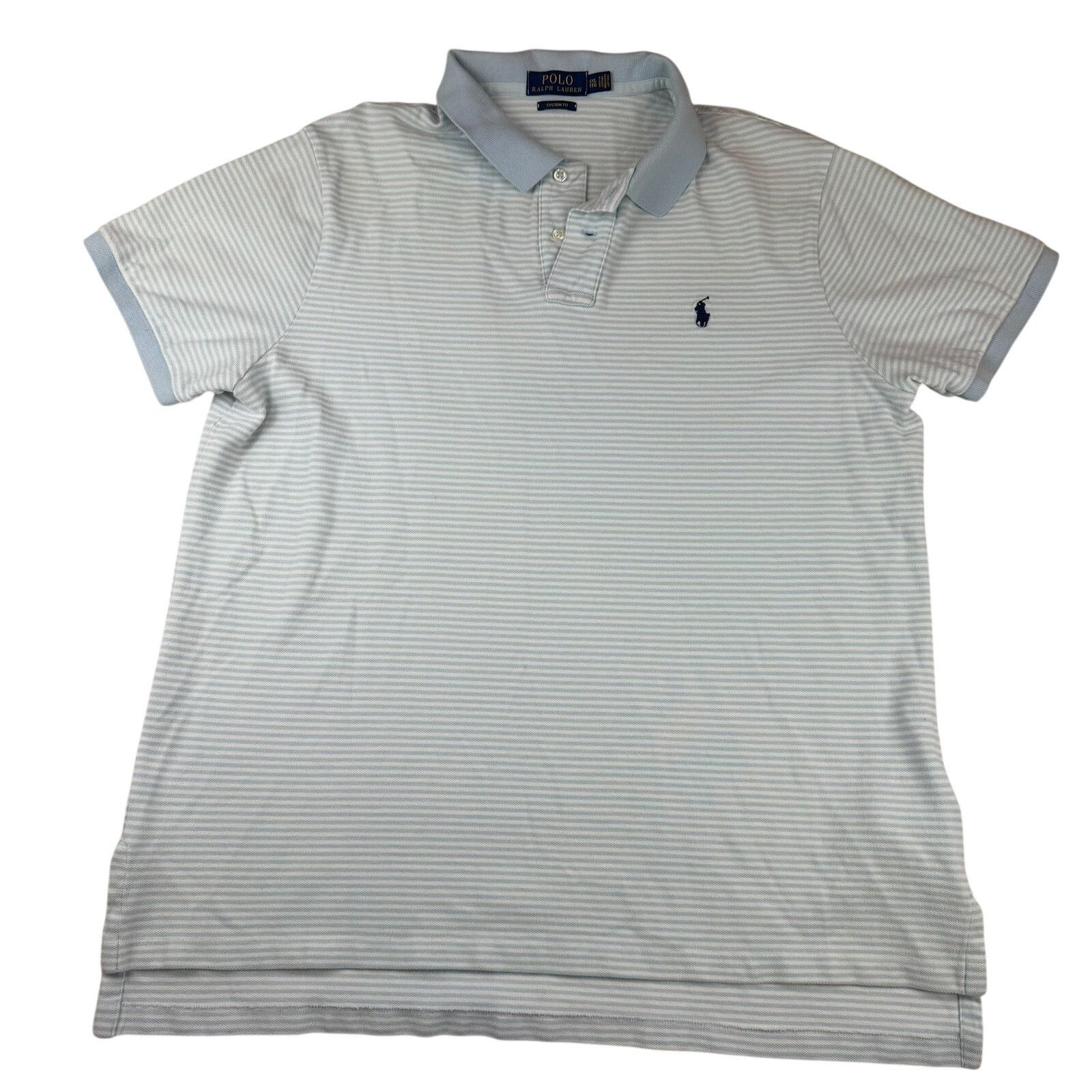 Polo Ralph Lauren Polo Ralph Lauren Custom Fit Striped Polo Shirt XXL Size US XXL / EU 58 / 5 - 1 Thumbnail