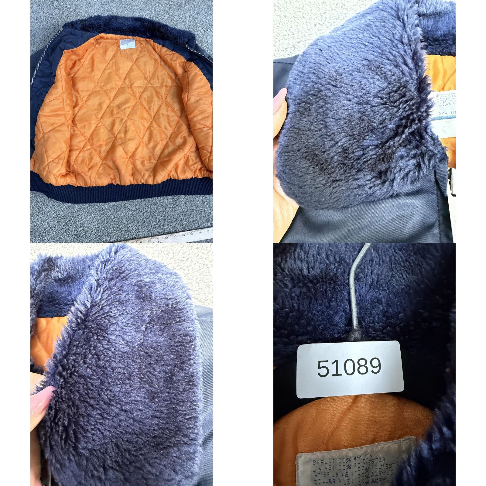 Sears VINTAGE Sears Work Leisure Jacket Mens M Blue Nylon Fur Collar Lined Japan Bomber Quilted Zip Insulated Pockets Casual Workwear Size US M / EU 48-50 / 2 - 8 Thumbnail