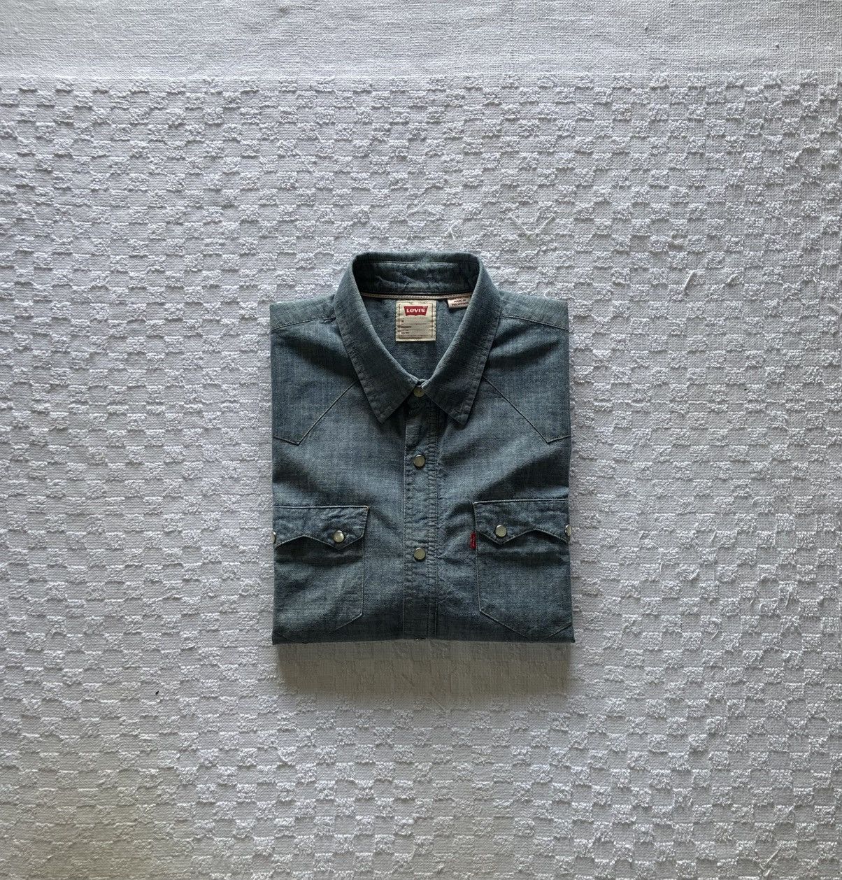 Levi's Levi’s Chambray Selvedge S/S Western Shirt. Size US M / EU 48-50 / 2 - 1 Thumbnail