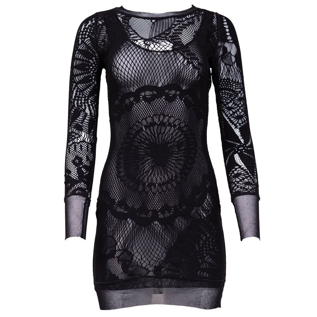 Jean Paul Gaultier Jean Paul Gaultier Black Soleil See-Through Mini Dress Size XS / US 0-2 / IT 36-38 - 1 Thumbnail