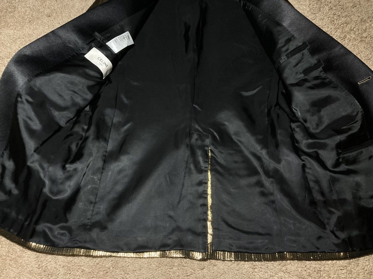 Celine AW23 Celine Gold 1B Metal Smoking Jacket Blazer 48 Hedi 2023 Size 48R - 6 Thumbnail