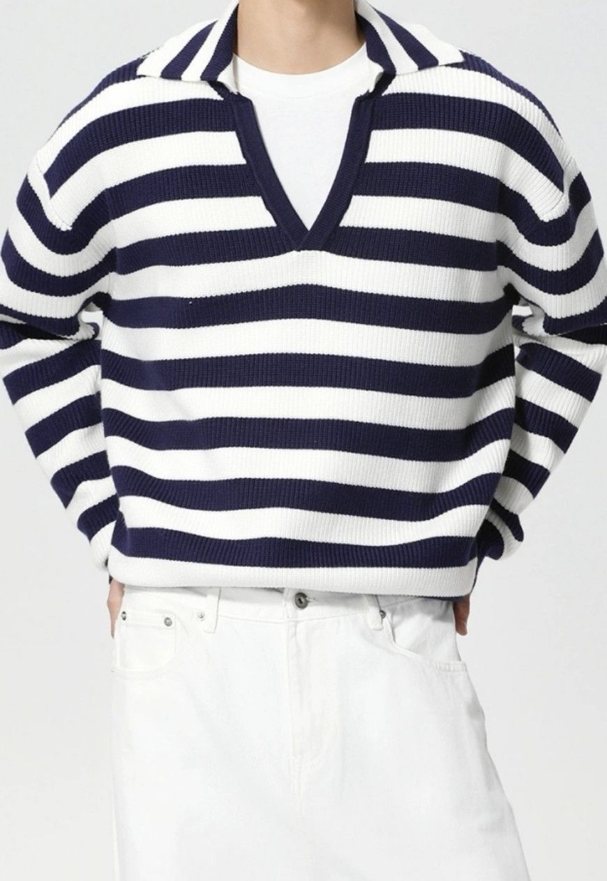 Other Men’s striped retro V-neck sweater Size US M / EU 48-50 / 2 - 7 Thumbnail