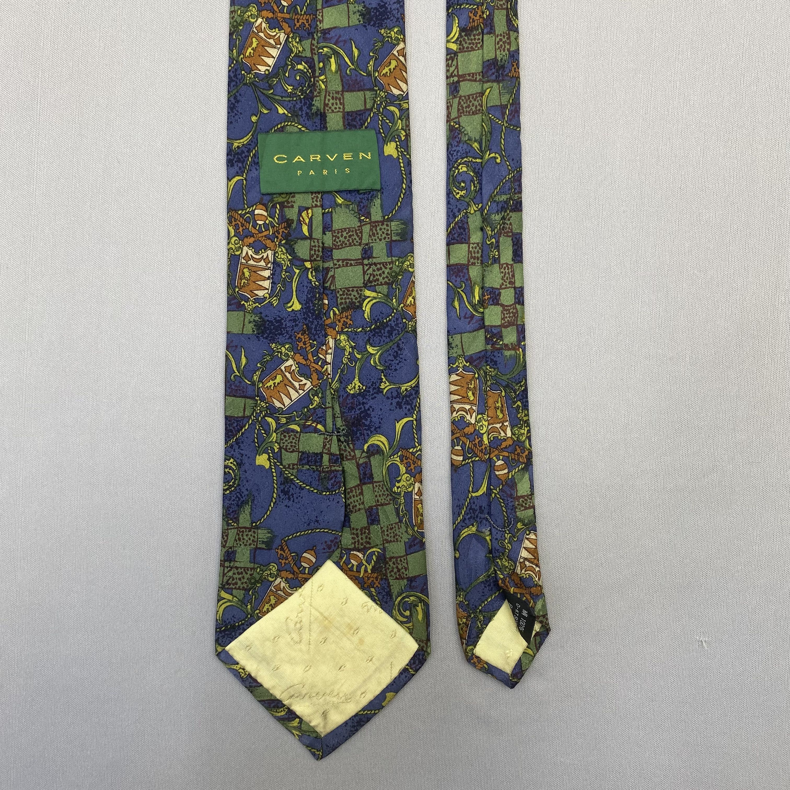 Carven Vintage Carven SILK Necktie Cravate Pure Silk Neck Tie Size ONE SIZE - 6 Thumbnail
