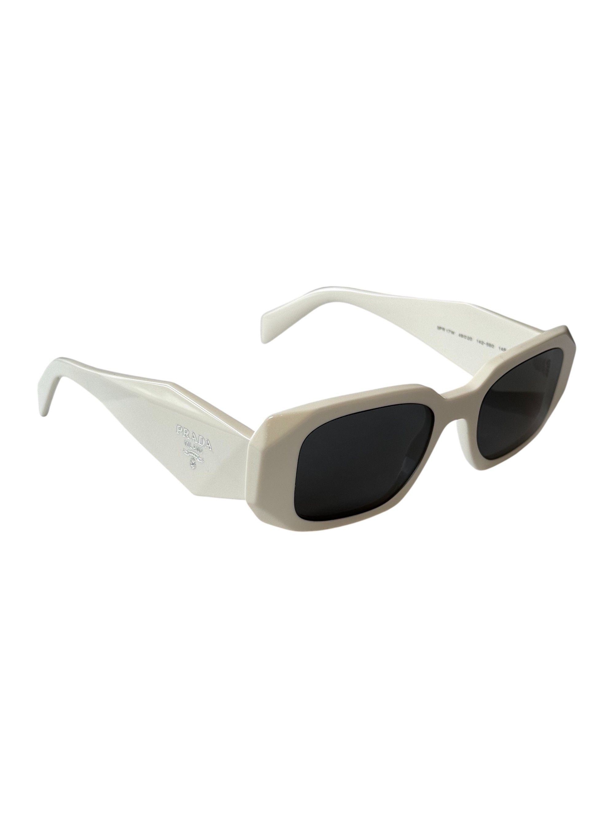 Prada Prada Acetate Symbole Sunglasses SPR 17W White Size ONE SIZE - 3 Thumbnail