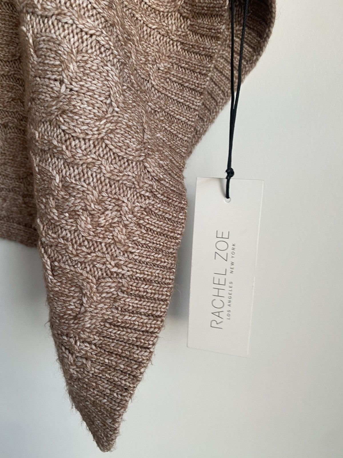 Rachel Zoe Rachel Zoe Women's Tan Cream Knit Turtle Neck Poncho - NWT Size ONE SIZE - 6 Thumbnail