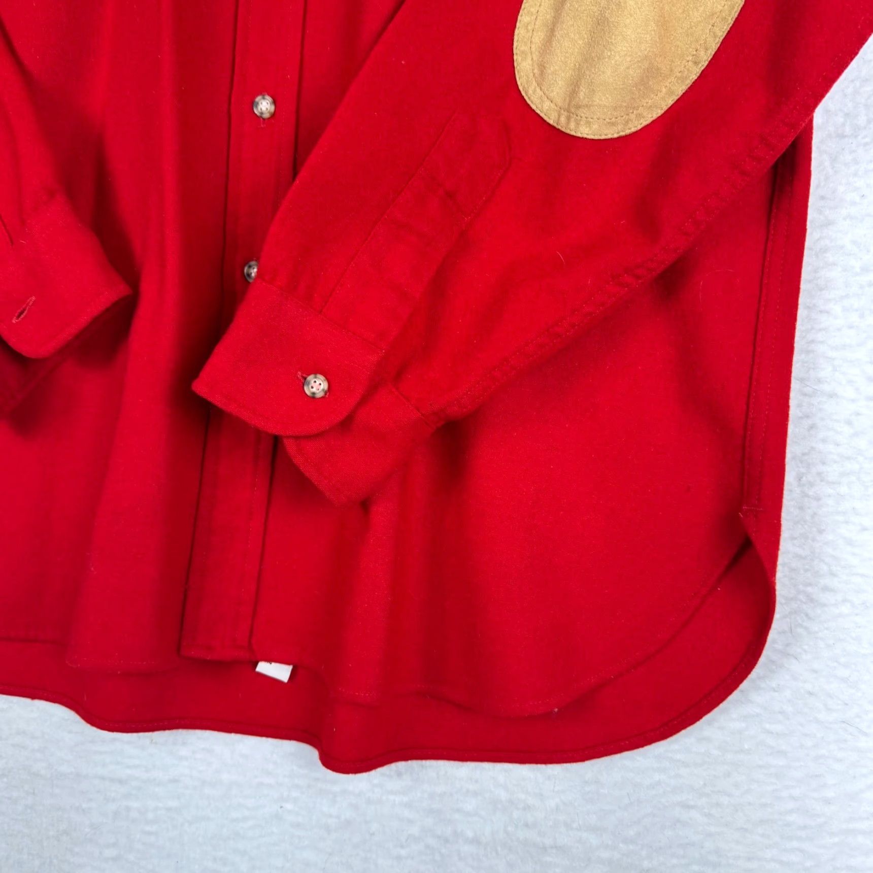 Pendleton VINTAGE Pendleton XL Red Wool Long Sleeve Button Up Elbow Patch Shirt Men Administrative? Size US XL / EU 56 / 4 - 3 Thumbnail